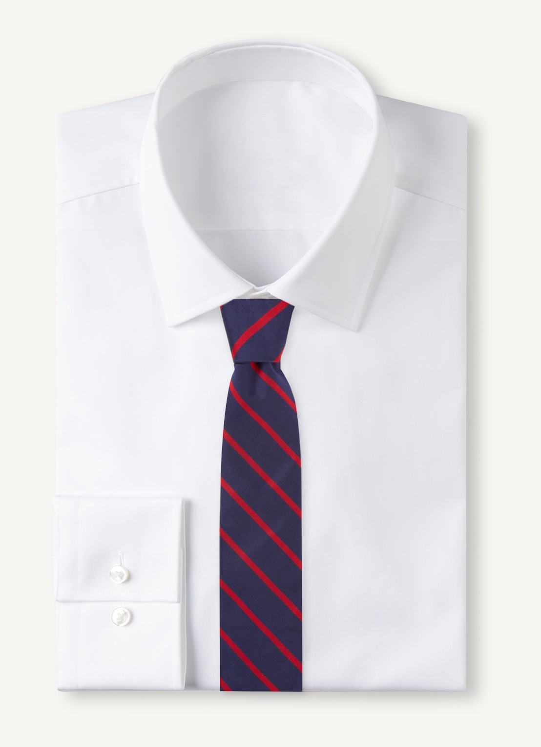 Ralph Lauren Stropdas van zijde met streepprint - voorkant 2 navy/red