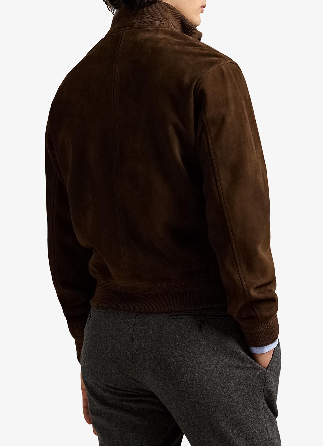 Ralph Lauren Suède jack met borstzak - achterkant 5 dark beech / donkerbruin