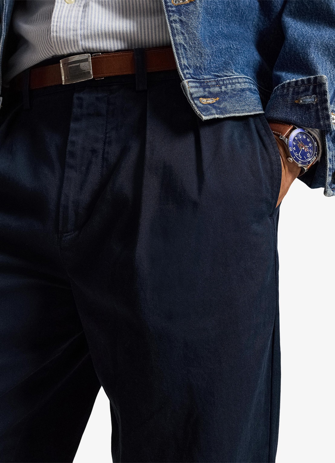 Ralph Lauren Suffield relaxed fit chino met plooidetail - detail 2 aviator navy / donkerblauw