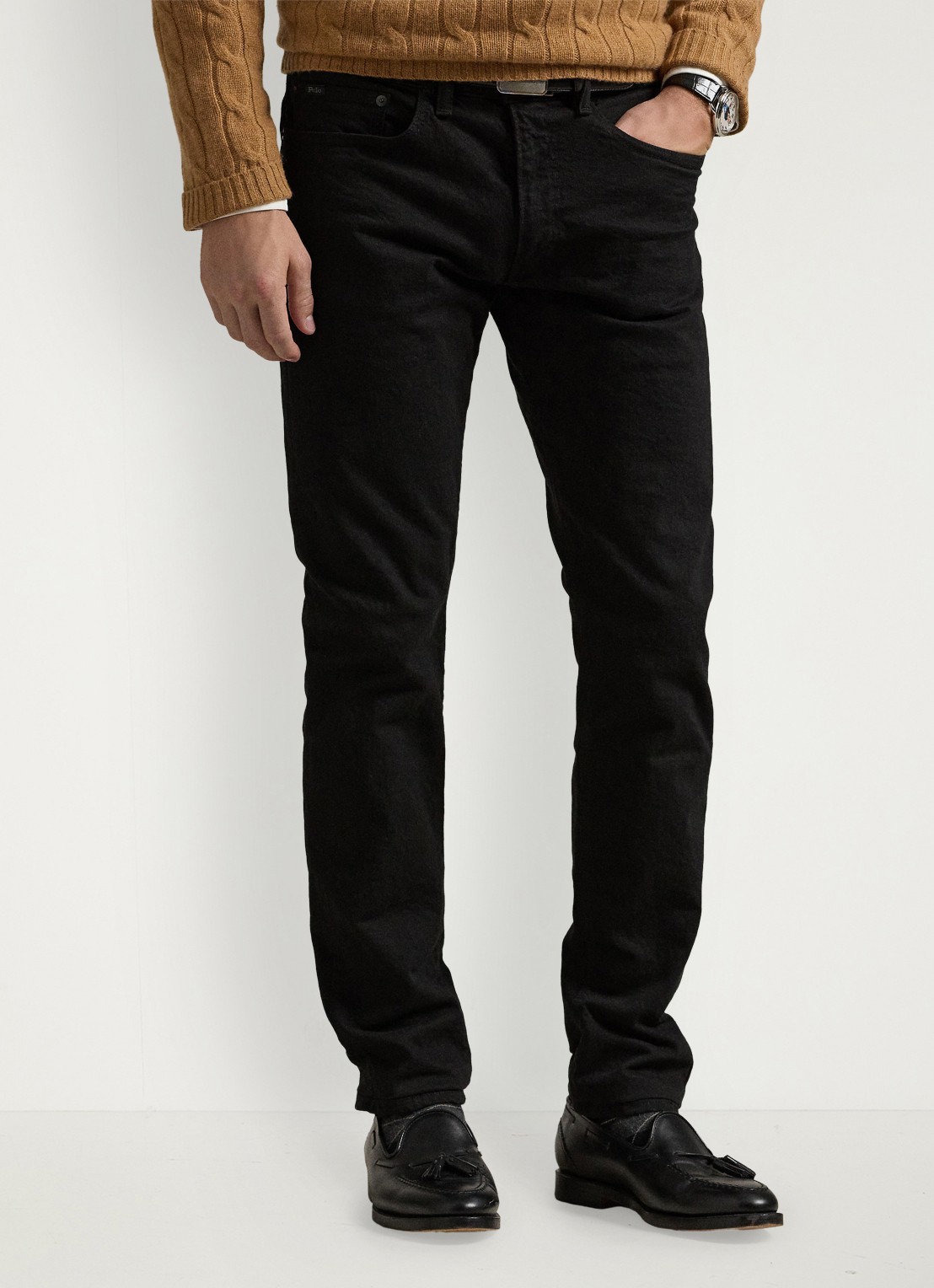 Ralph Lauren Sullivan slim fit jeans met gekleurde wassing - detail 4 hdn black / zwart
