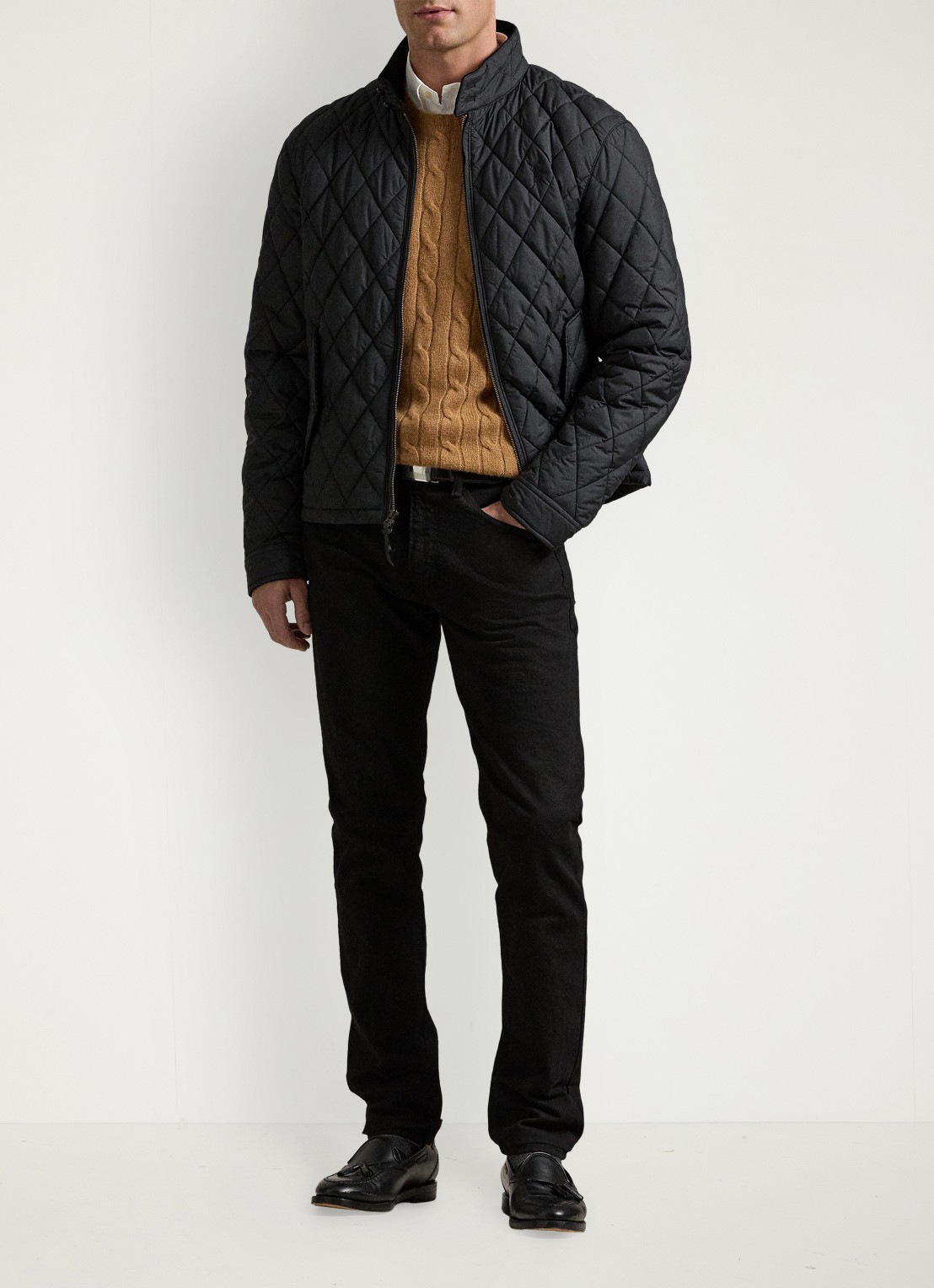 Ralph Lauren Sullivan slim fit jeans met gekleurde wassing - voorkant 2 hdn black / zwart