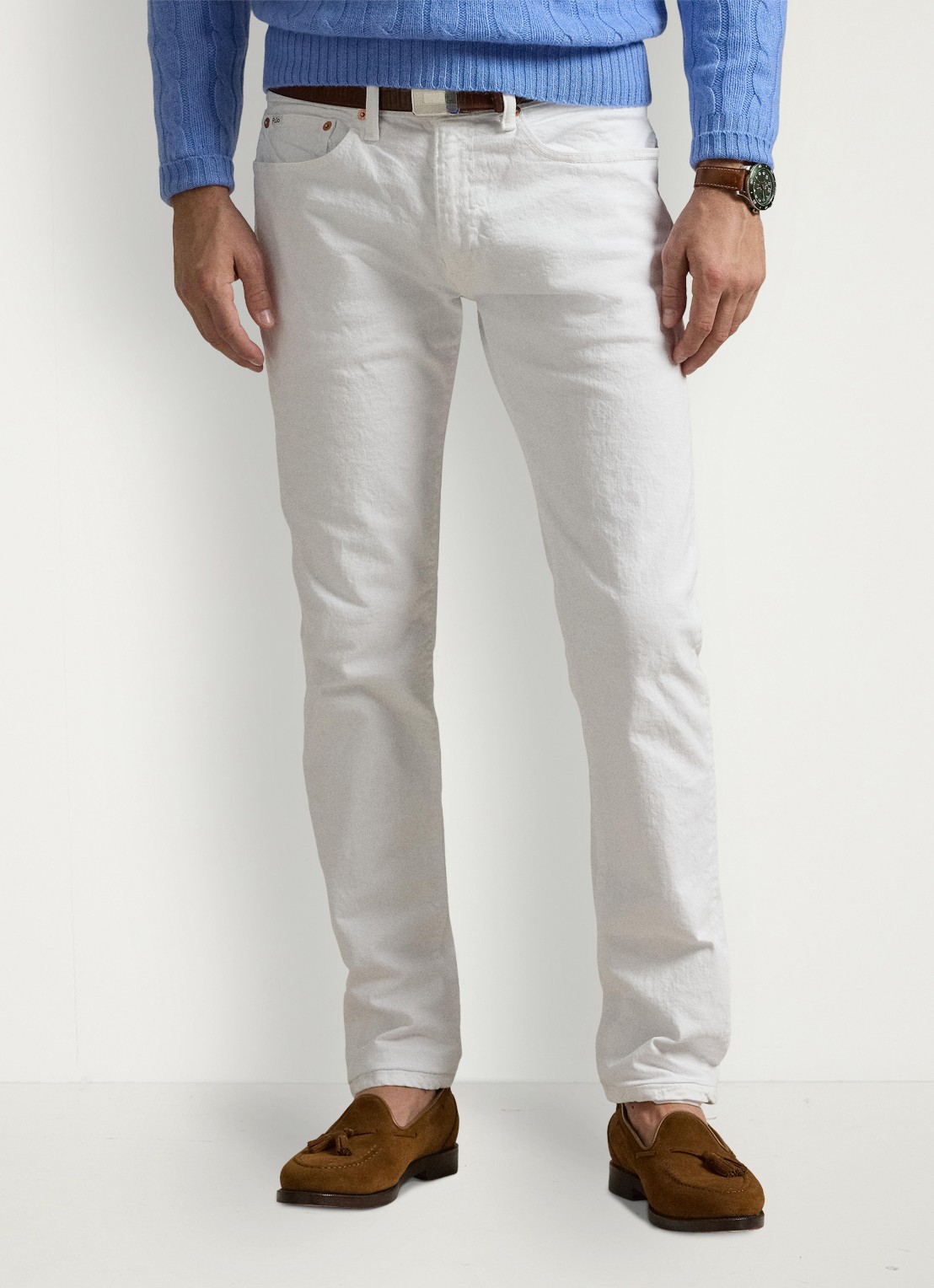 Ralph Lauren Sullivan slim fit jeans met gekleurde wassing - detail 2 hdn white / wit