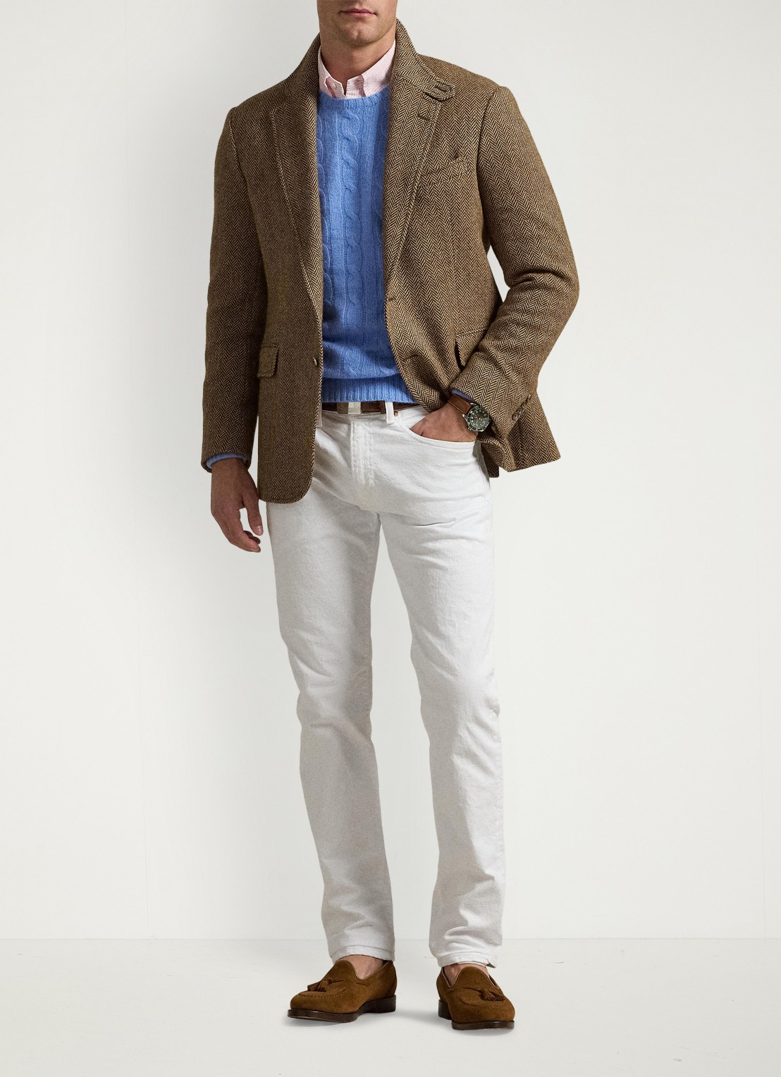 Ralph Lauren Sullivan slim fit jeans met gekleurde wassing - detail 4 hdn white / wit