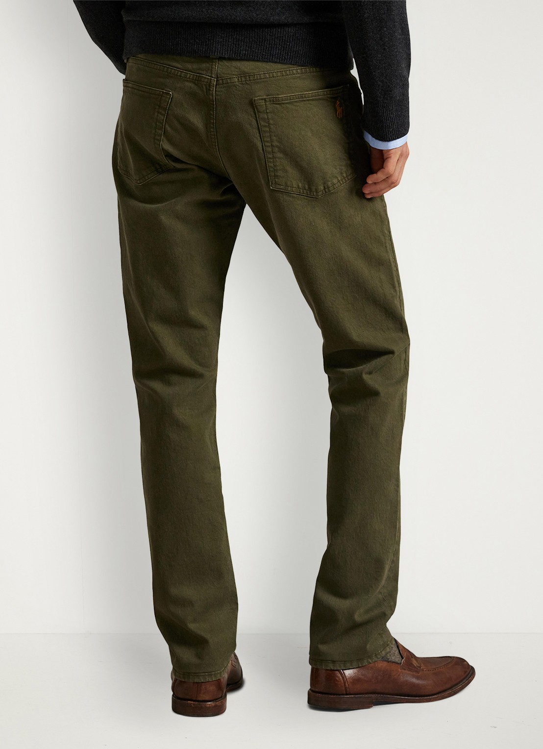 Ralph Lauren Sullivan slim fit jeans met gekleurde wassing - achterkant 3 hdn dark loden / groen