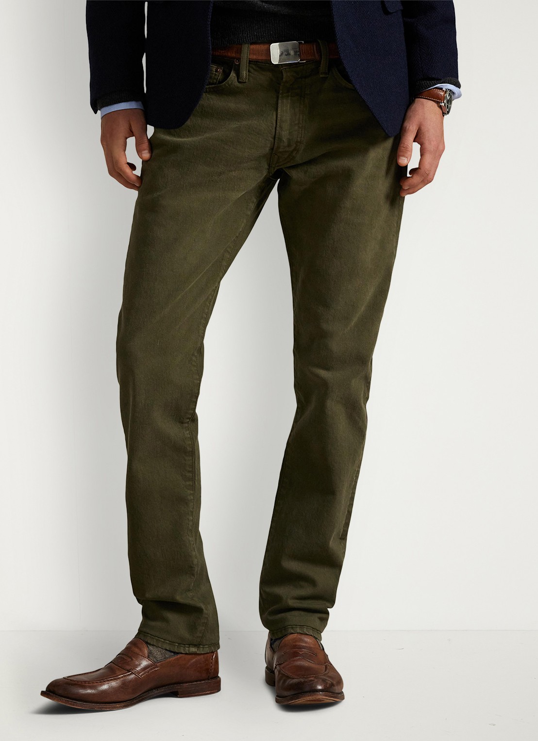 Ralph Lauren Sullivan slim fit jeans met gekleurde wassing - detail 4 hdn dark loden / groen
