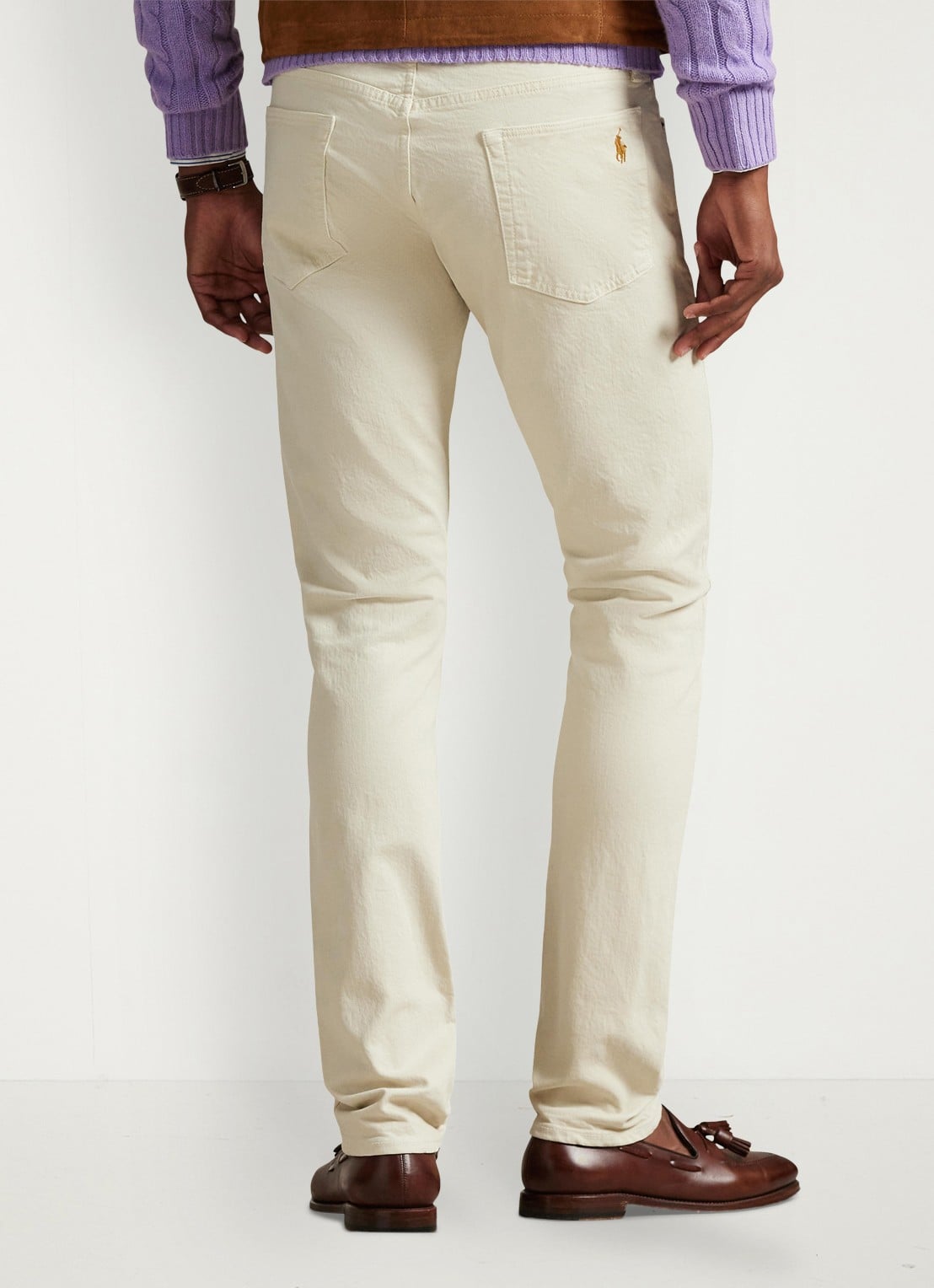 Ralph Lauren Sullivan slim fit jeans met gekleurde wassing - achterkant hdn andover cream / creme