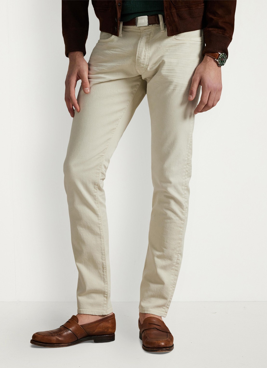 Ralph Lauren Sullivan slim fit jeans met stretch - detail 3 hillstone new stone / gebroken wit