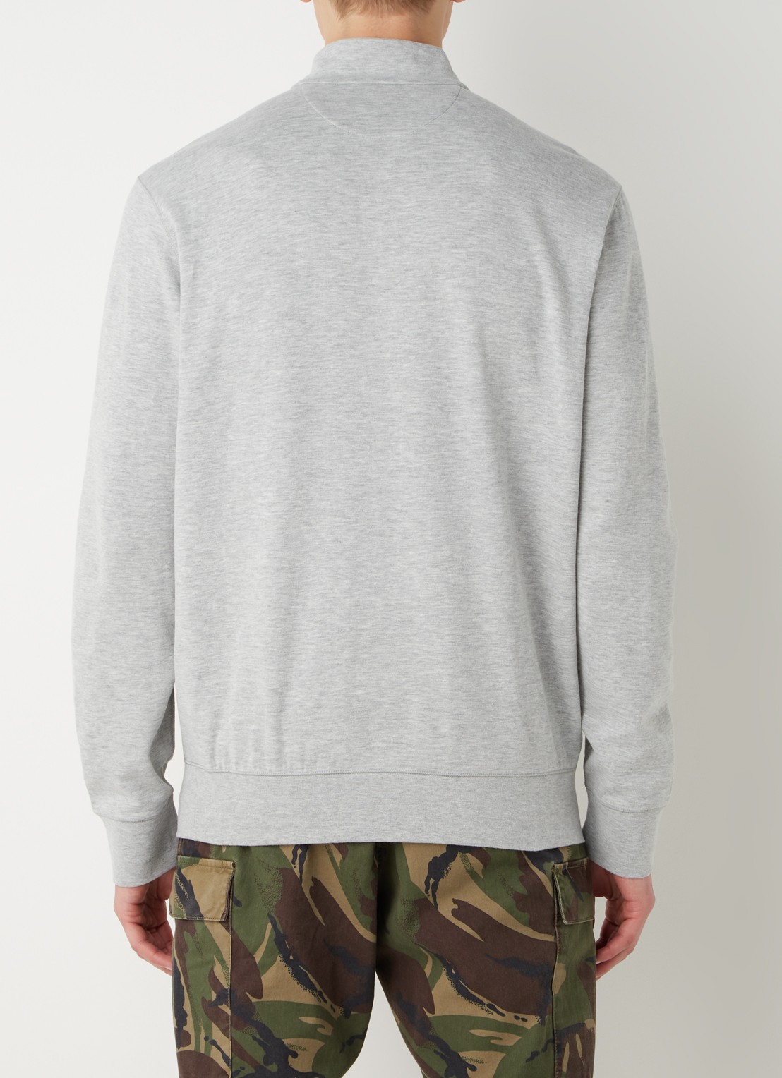Ralph Lauren Sweater met halve rits en logoborduring - achterkant andover heather/c9684