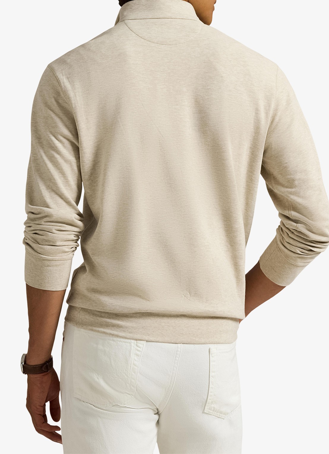 Ralph Lauren Sweater met halve rits en logoborduring - achterkant 3 expedition dune heather
