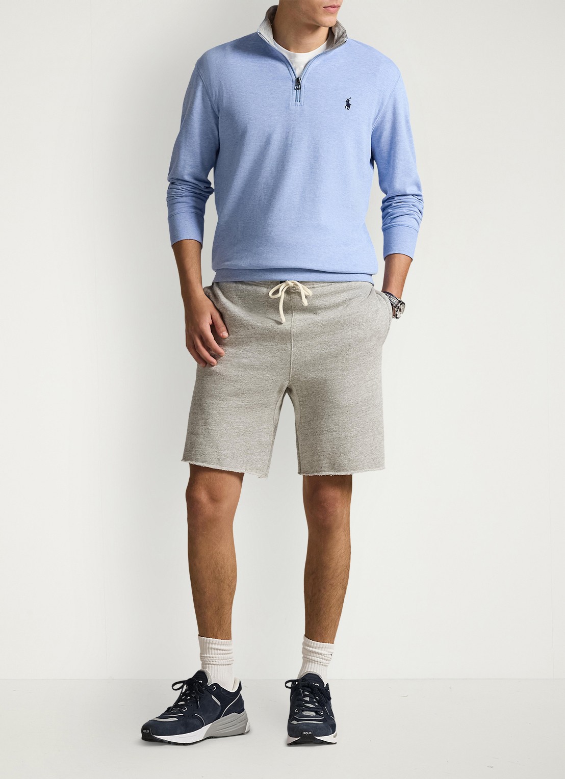 Ralph Lauren Sweater met halve rits en logoborduring - voorkant 5 isle hearher