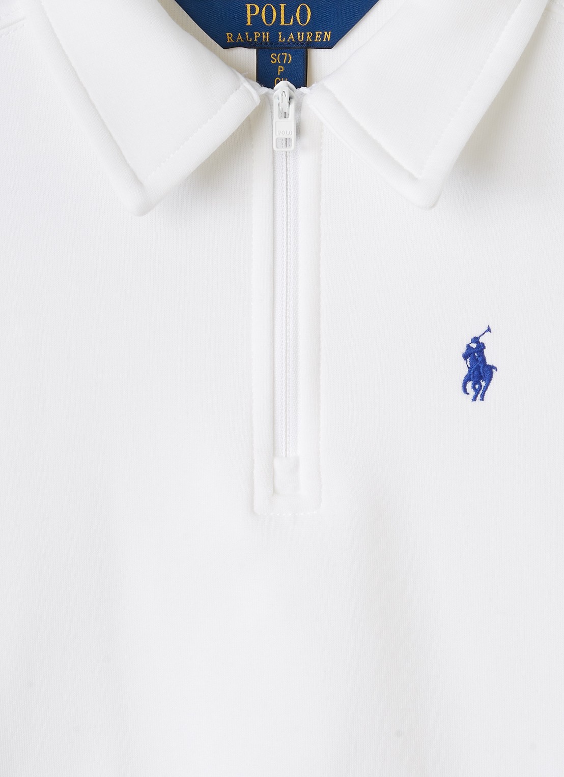Ralph Lauren Sweater met halve rits - detail wit