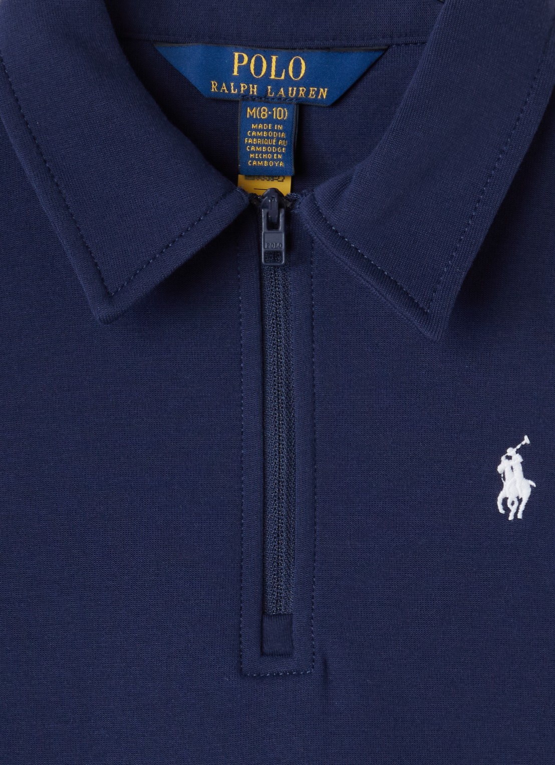 Ralph Lauren Sweater met halve rits - detail donkerblauw