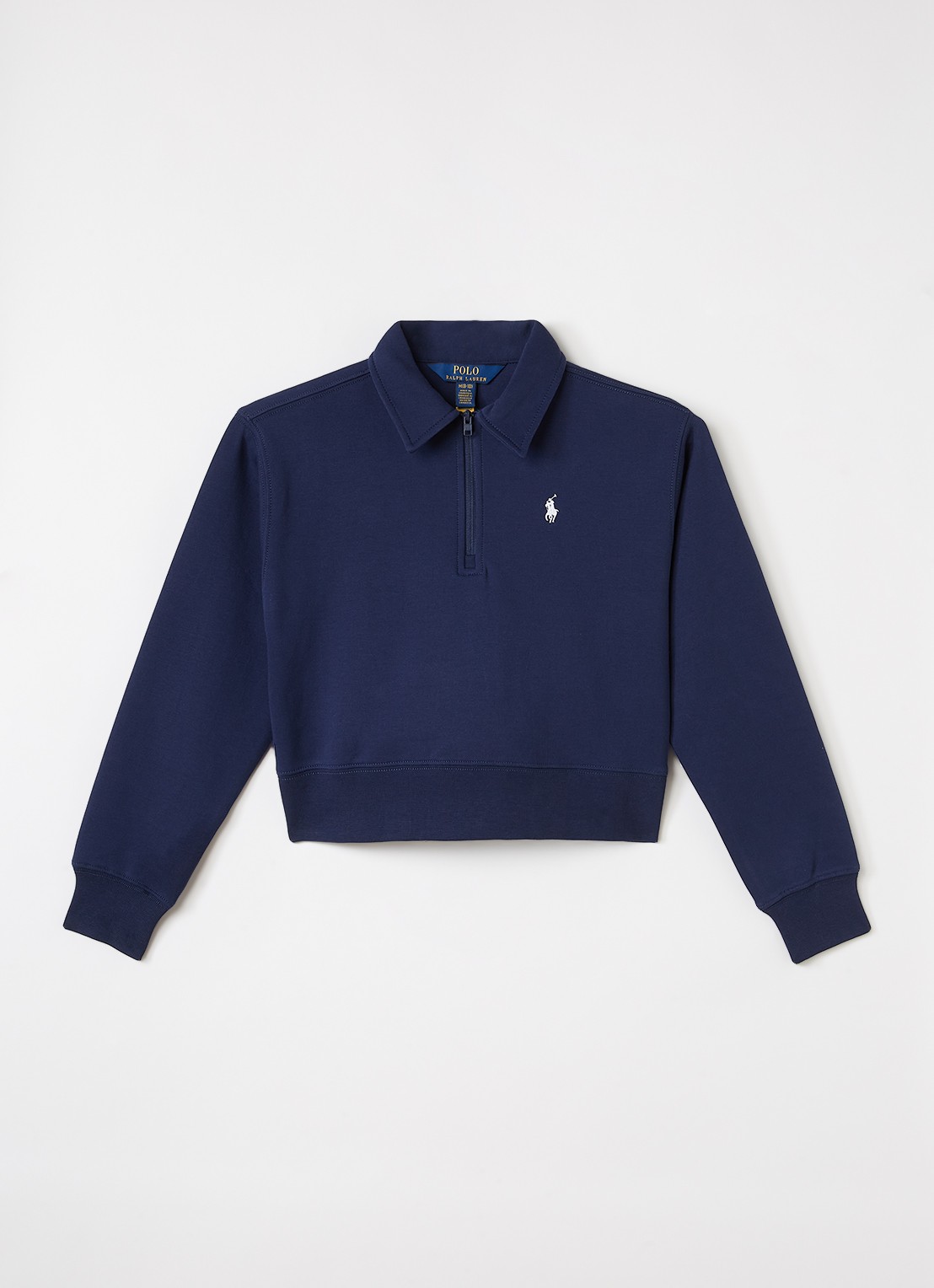 Ralph Lauren Sweater met halve rits - voorkant 2 donkerblauw