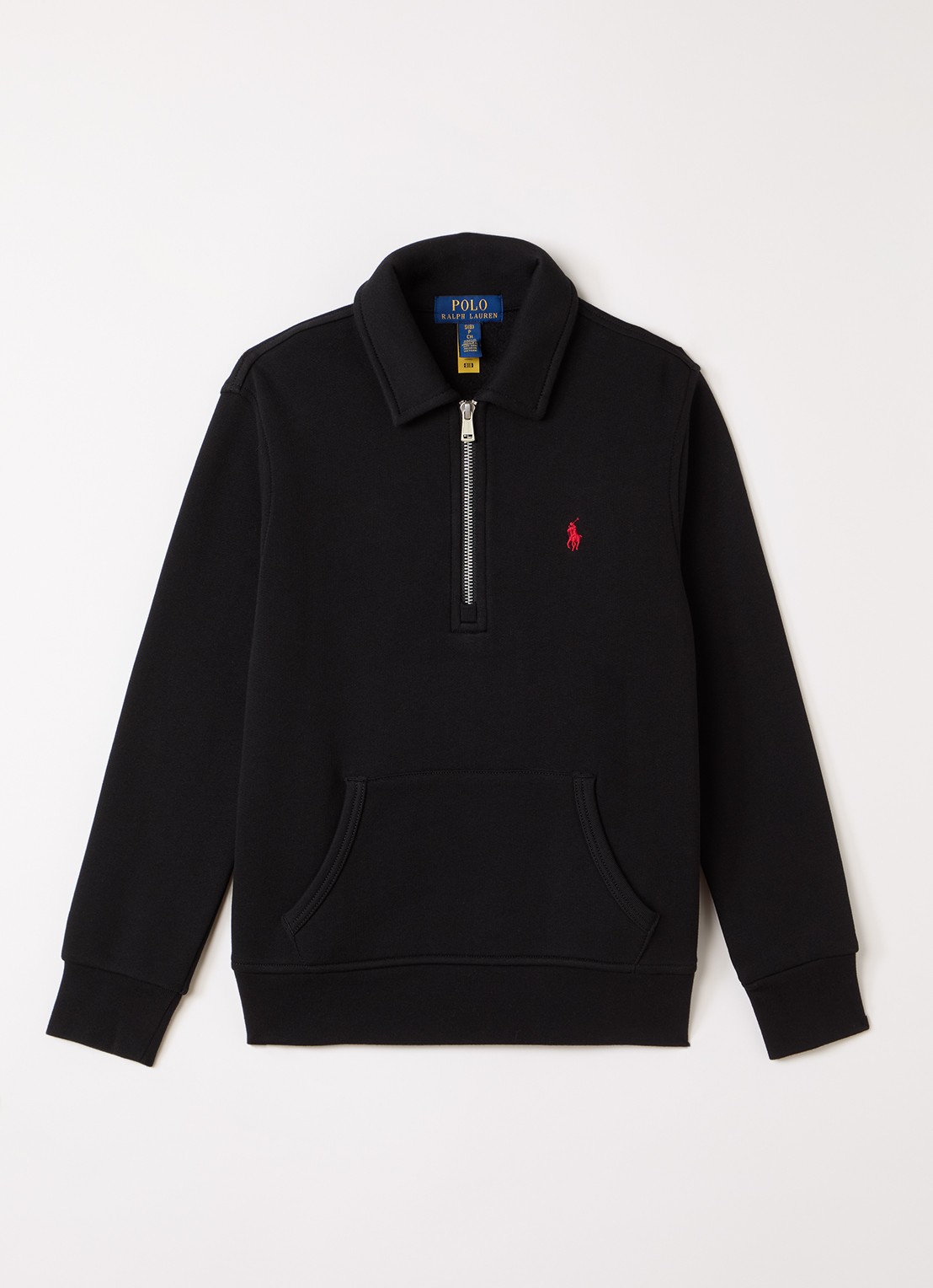 Ralph Lauren Sweater met halve rits - voorkant zwart