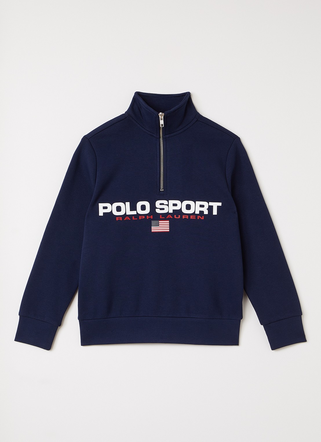Ralph Lauren Sweater met halve rits - voorkant donkerblauw