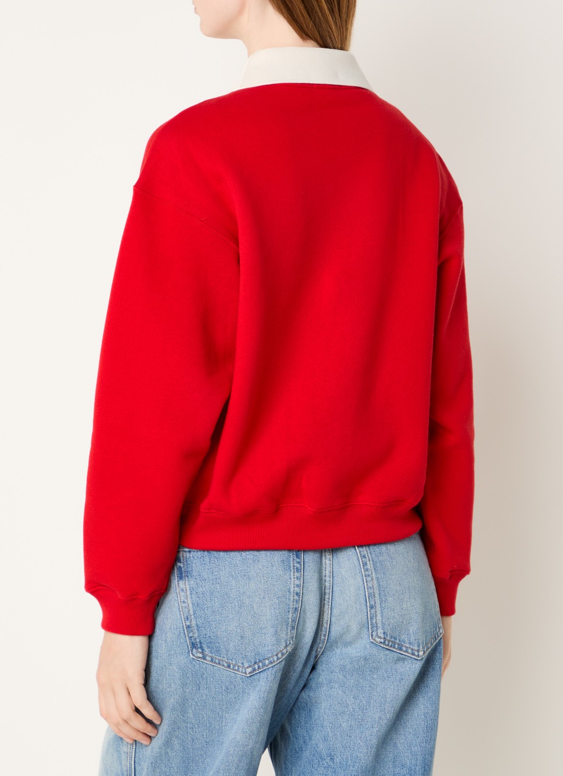 Ralph Lauren Sweater met kraag en logoprint - achterkant 3 rood