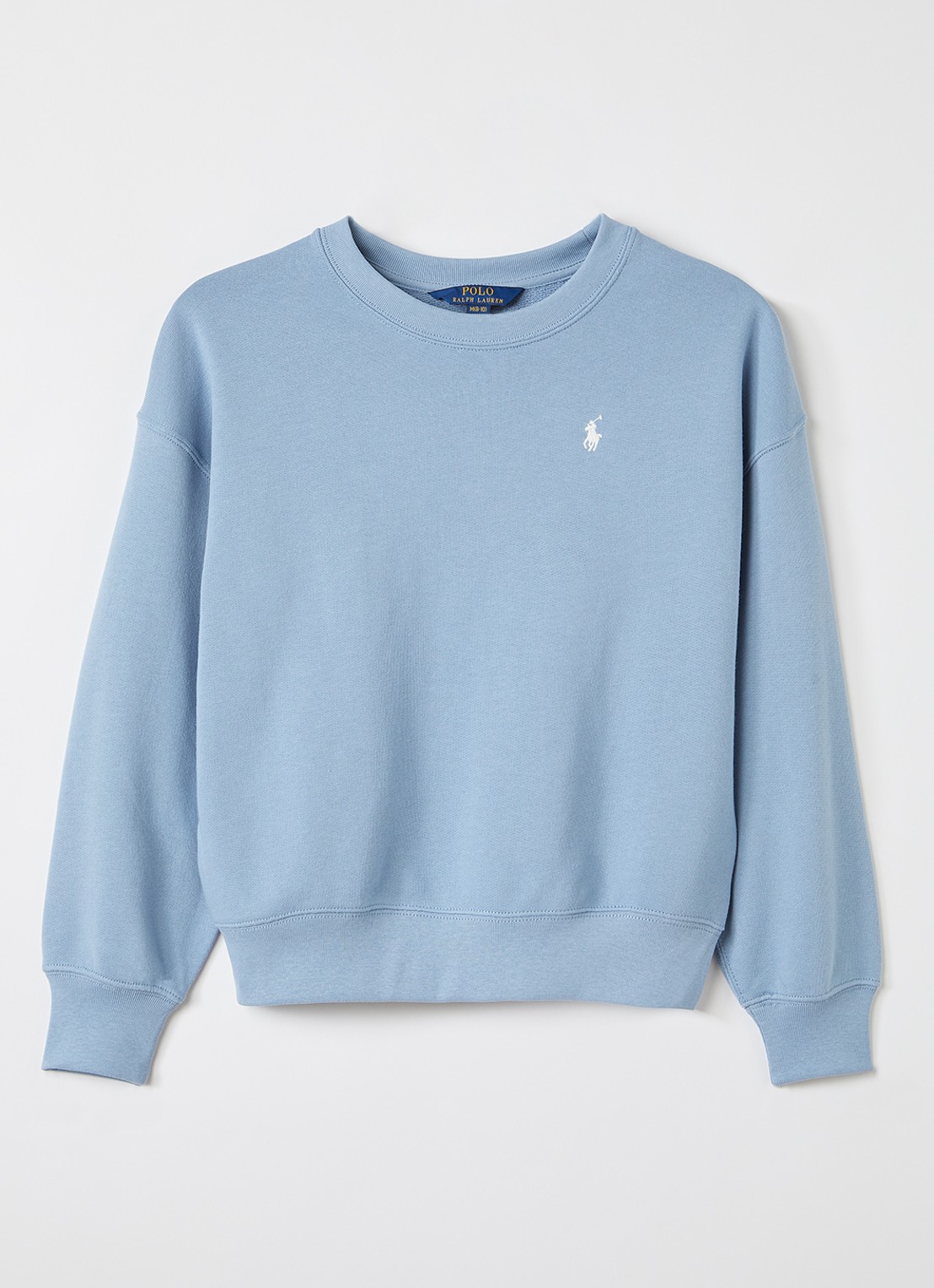Ralph Lauren Sweater met logo- en backprint - voorkant 2 staalblauw