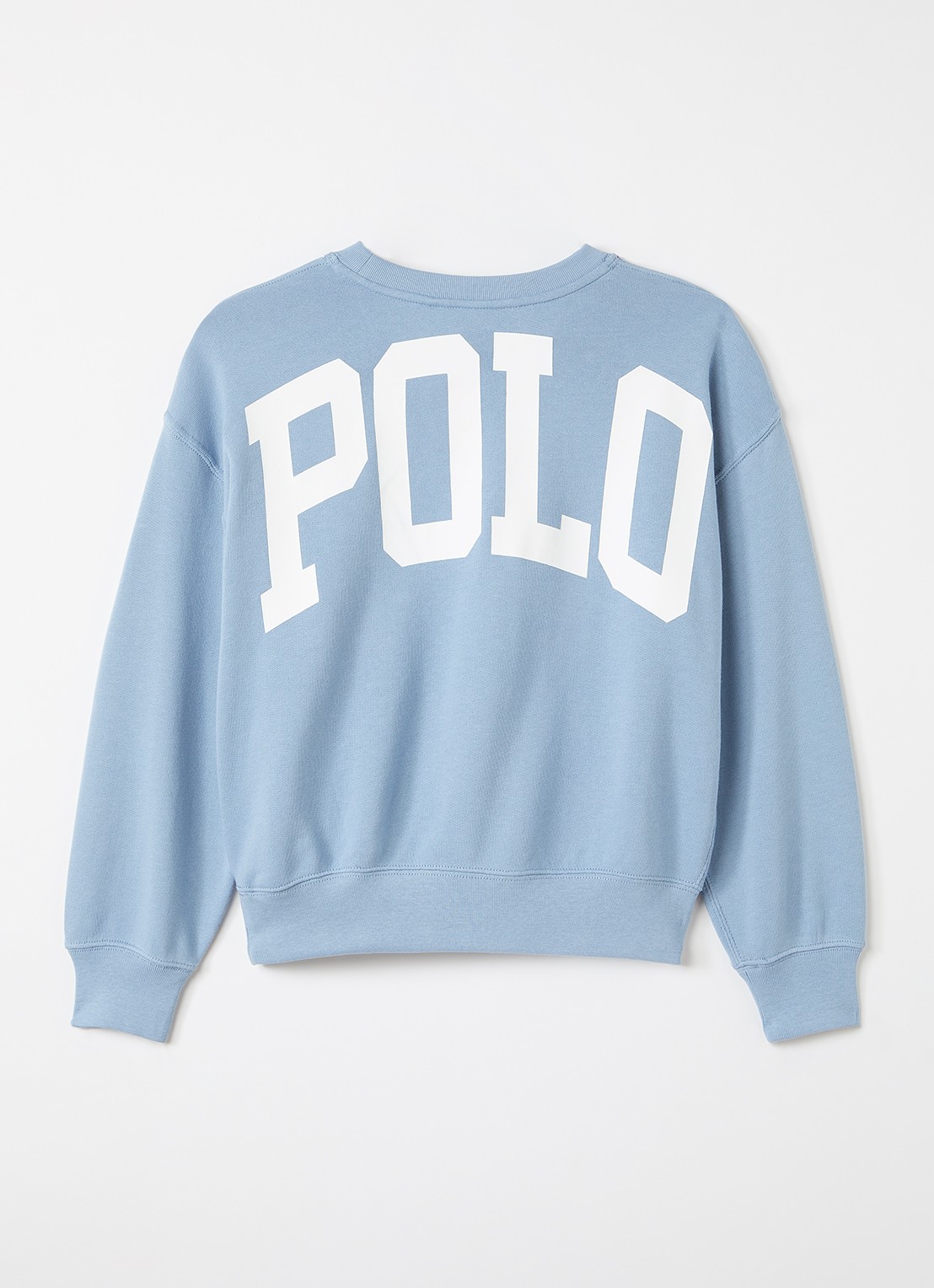 Ralph Lauren Sweater met logo- en backprint - voorkant 3 staalblauw
