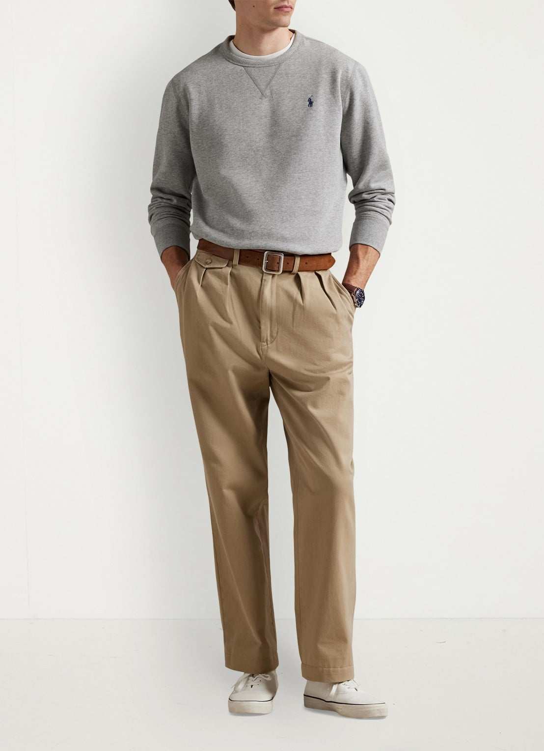 Ralph Lauren Sweater met logo - voorkant 3 andover heather