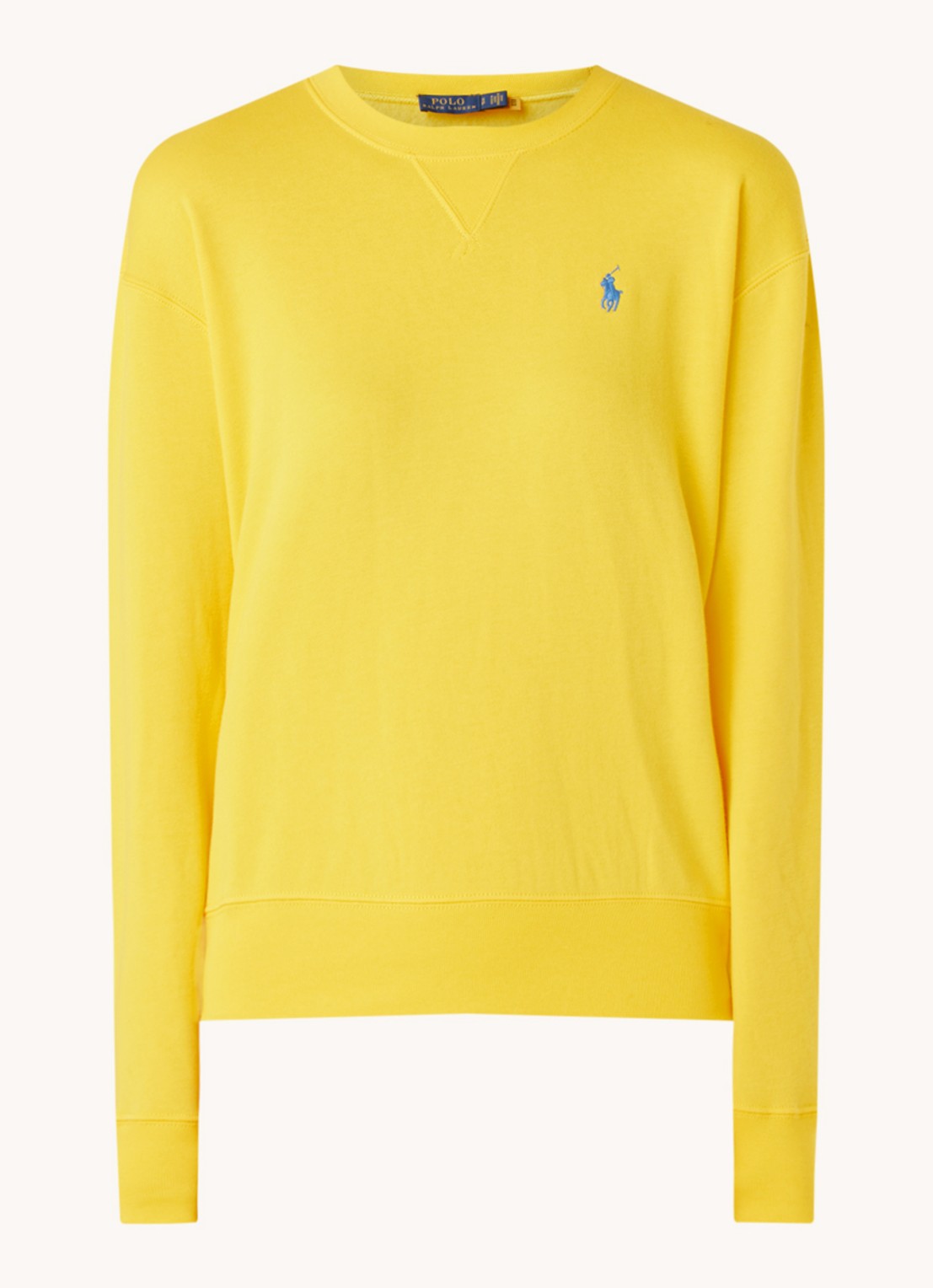 Ralph Lauren Sweater met logoborduring - voorkant geel
