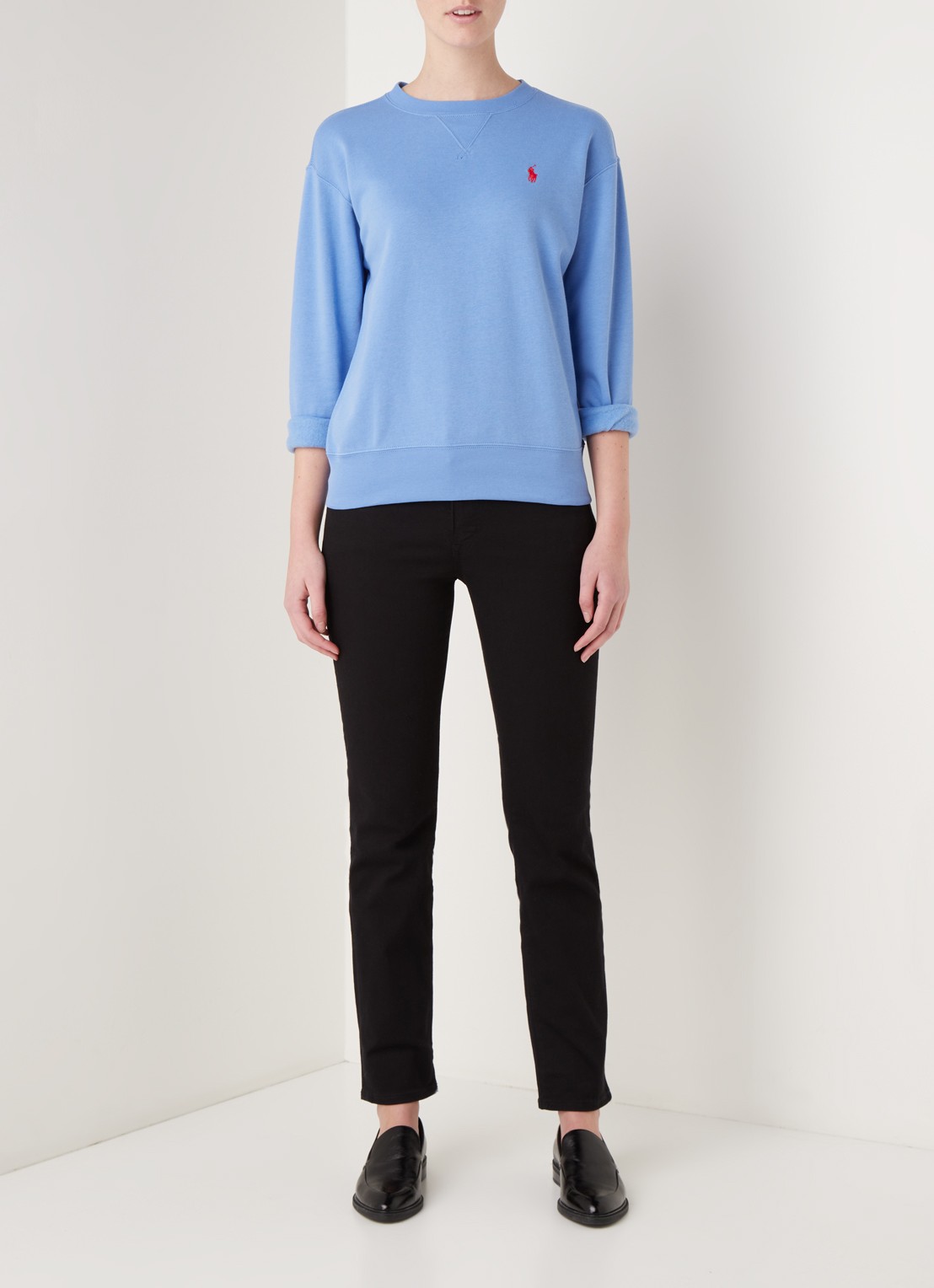 Ralph Lauren Sweater met logoborduring - voorkant 3 blauw