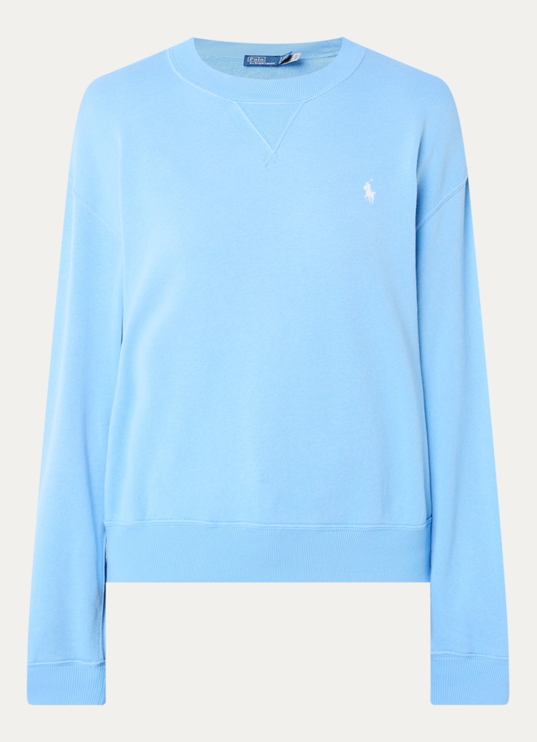Ralph Lauren Sweater met logoborduring - voorkant 3 lichtblauw