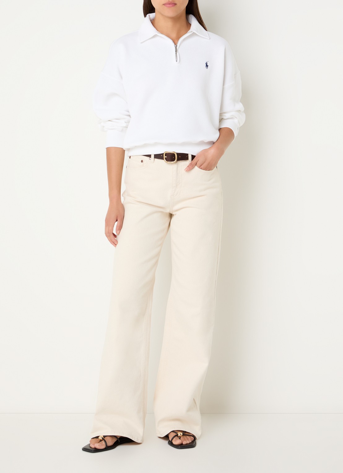 Ralph Lauren Sweater met logoborduring - voorkant 2 wit