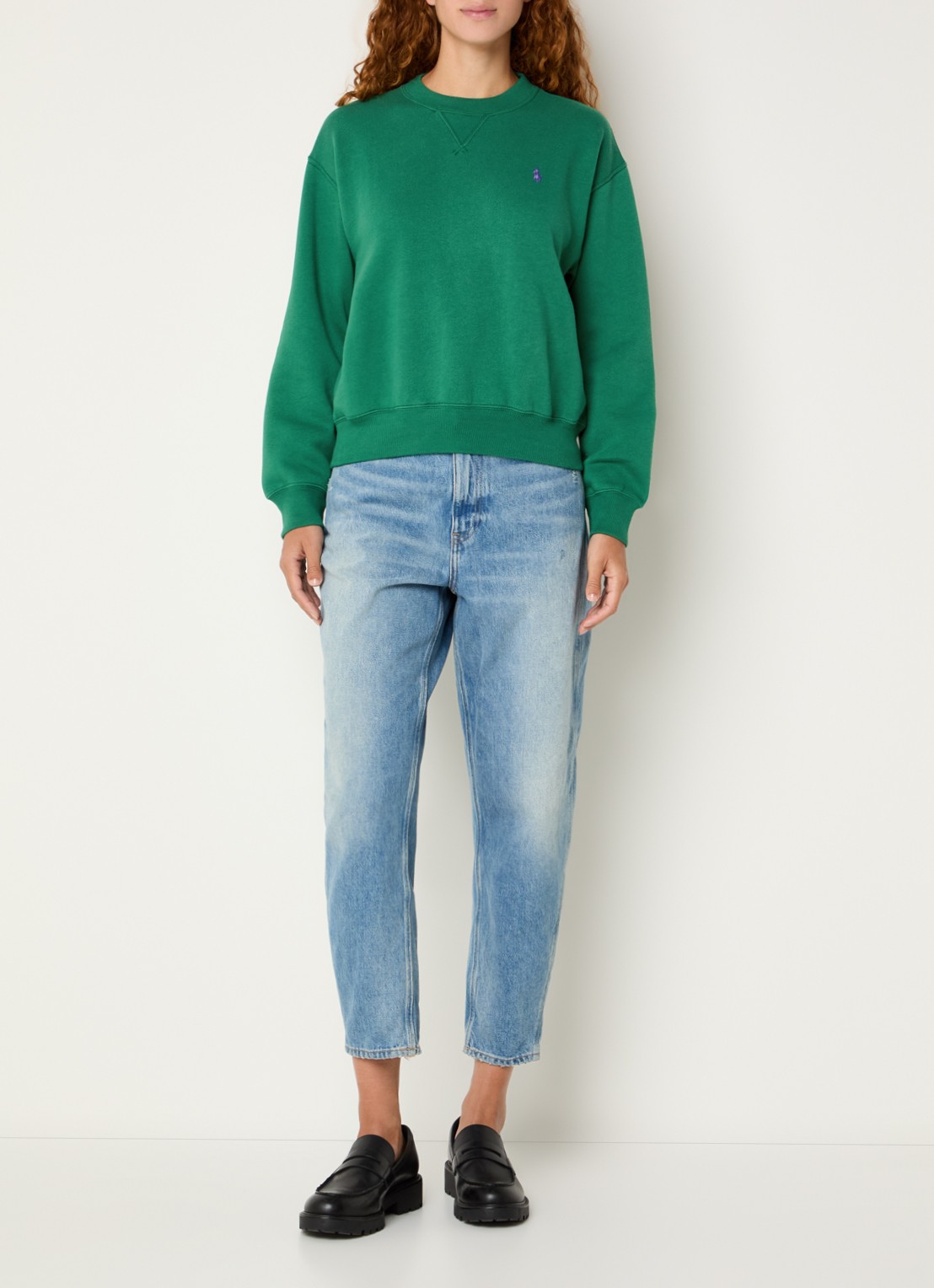 Ralph Lauren Sweater met logoborduring - voorkant 2 donkergroen