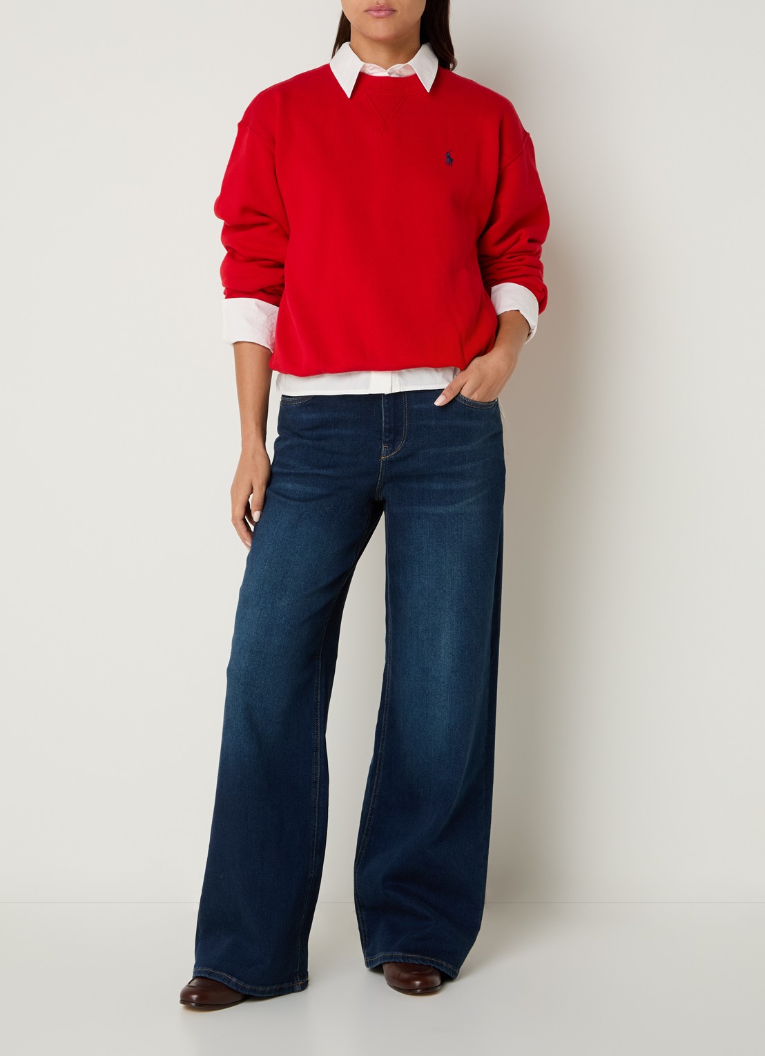Ralph Lauren Sweater met logoborduring - voorkant 3 rood