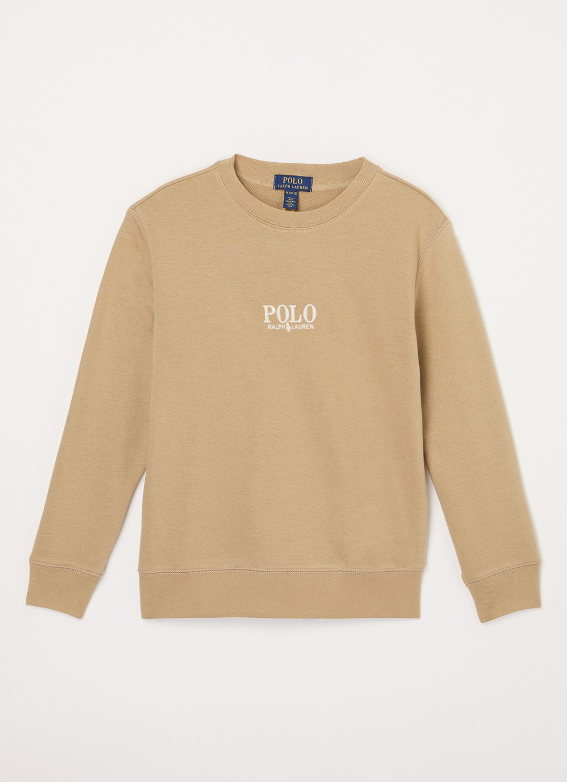 Ralph Lauren Sweater met logoborduring - voorkant zand