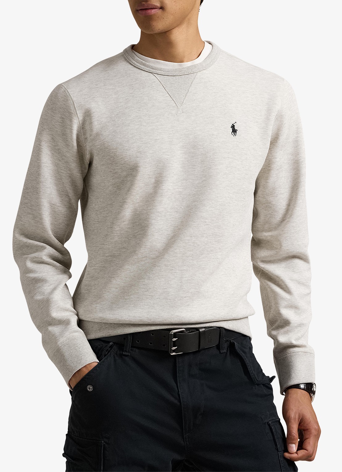 Ralph Lauren Sweater met logoborduring - detail 4 lt sport heather / grijs