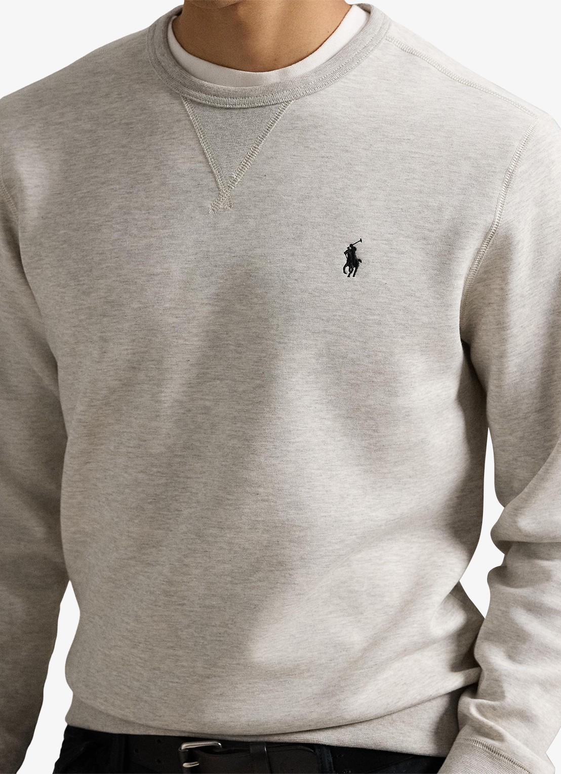 Ralph Lauren Sweater met logoborduring - detail 5 lt sport heather / grijs