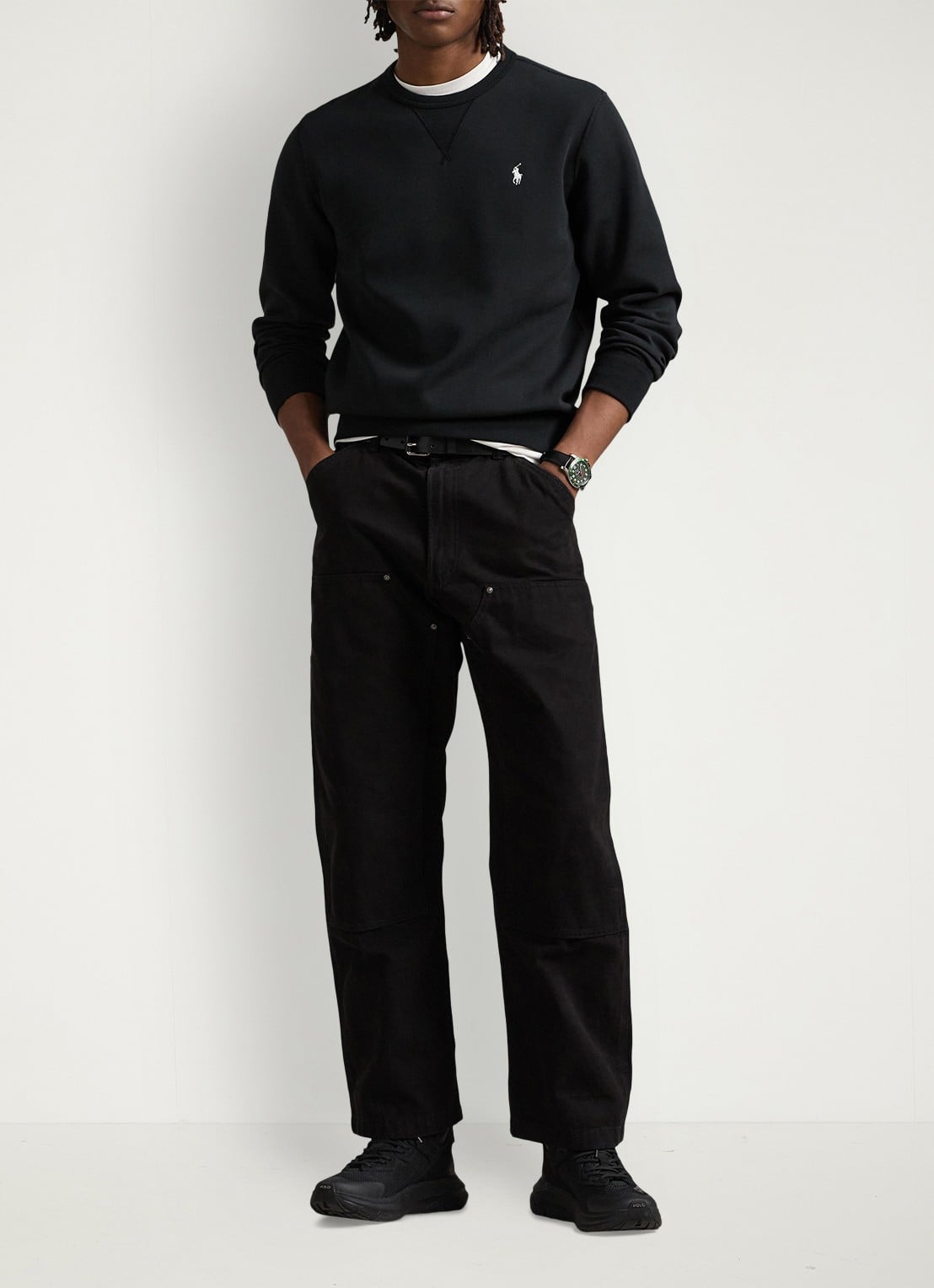 Ralph Lauren Sweater met logoborduring - voorkant 6 polo black
