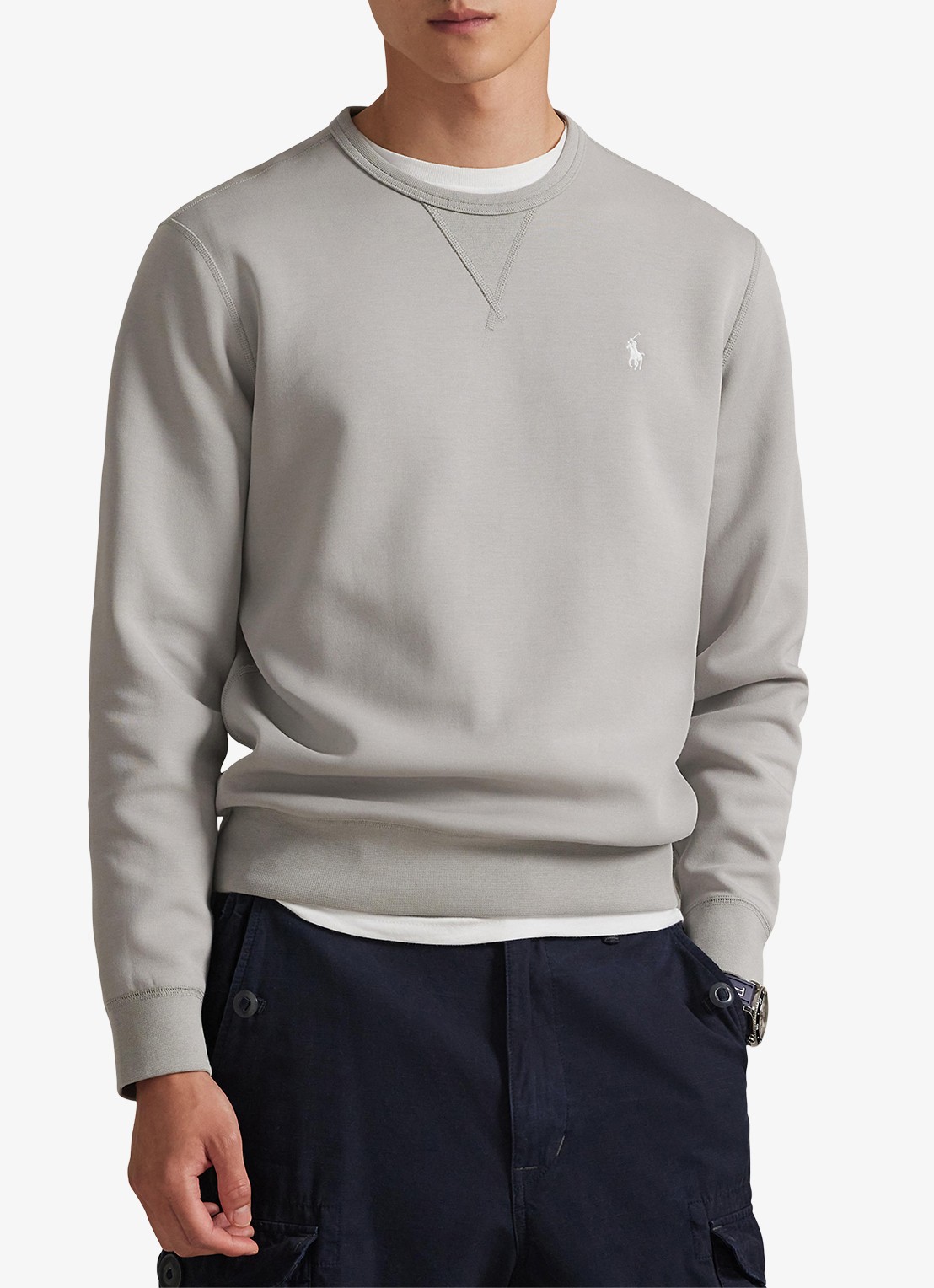Ralph Lauren Sweater met logoborduring - detail 2 soft grey c1730 / lichtgrijs