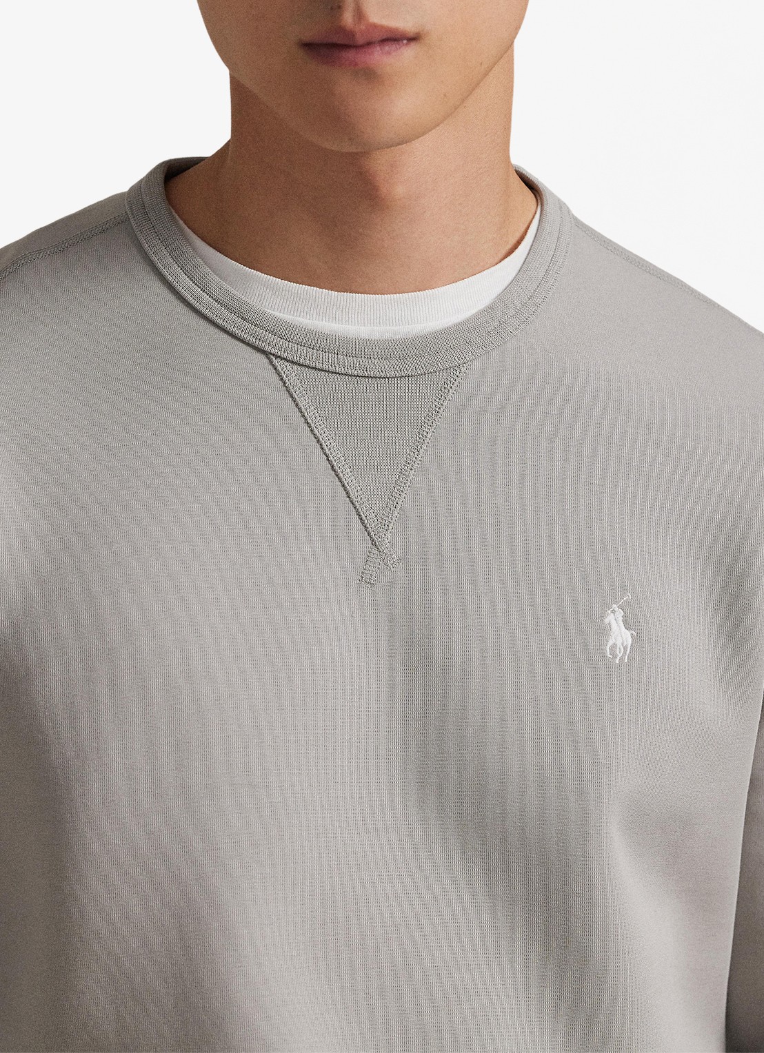 Ralph Lauren Sweater met logoborduring - detail 3 soft grey c1730 / lichtgrijs