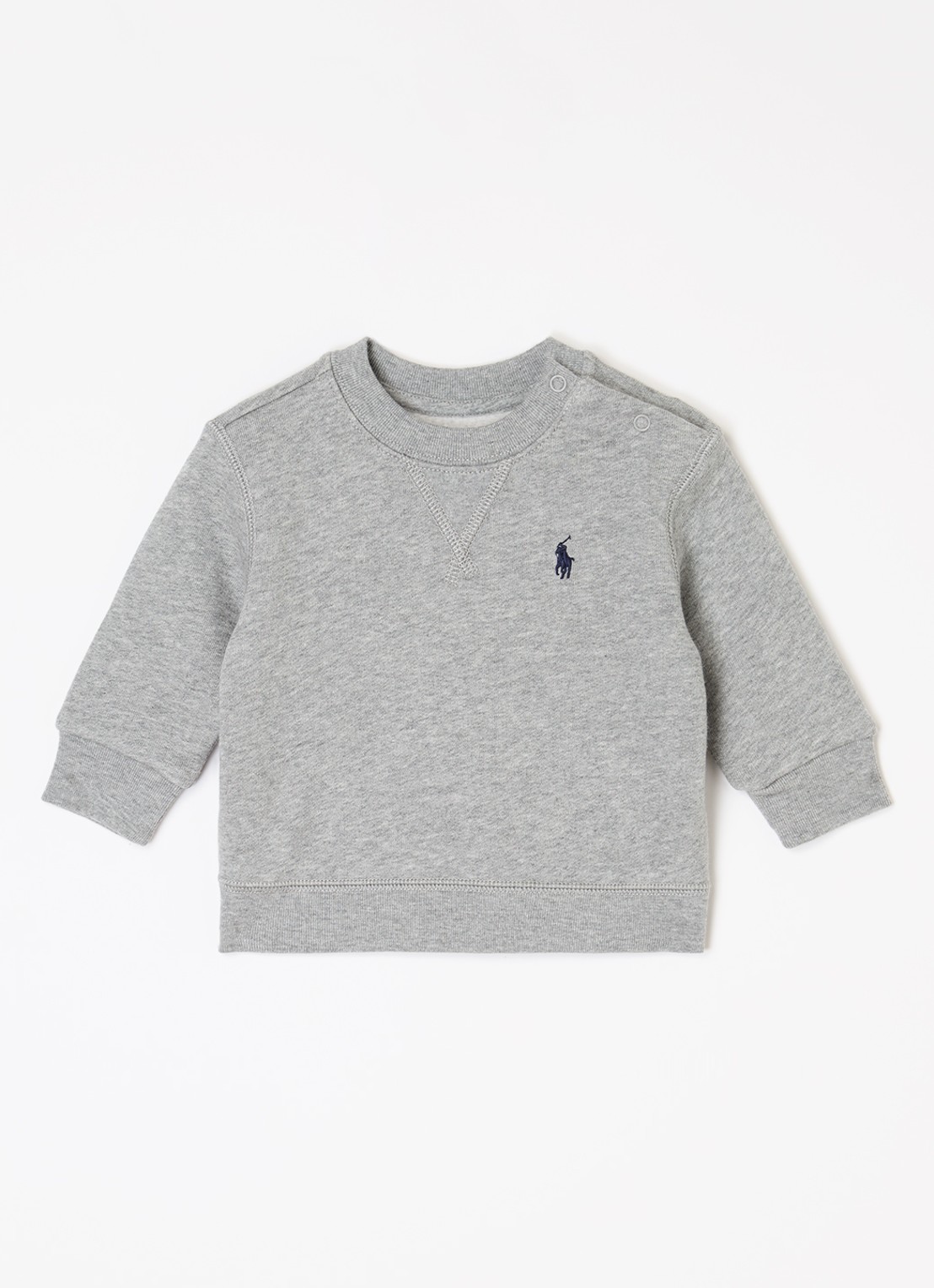 Ralph Lauren Sweater met logoborduring - voorkant 2 grijsmele