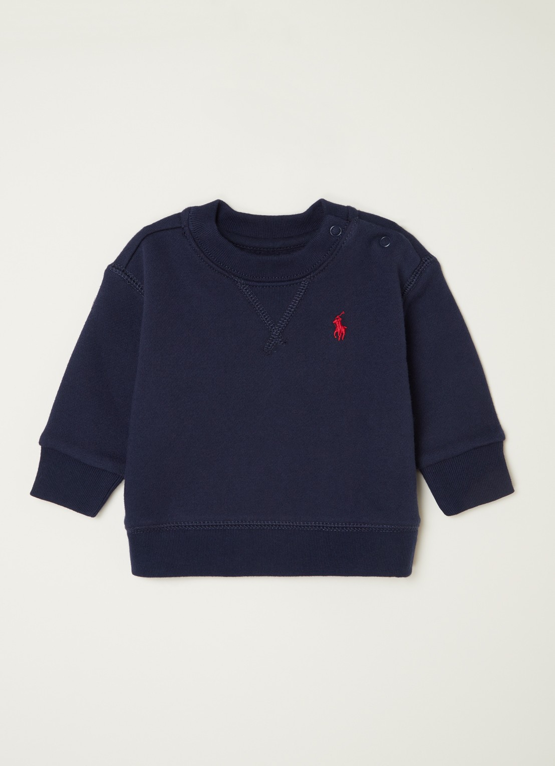 Ralph Lauren Sweater met logoborduring - voorkant donkerblauw