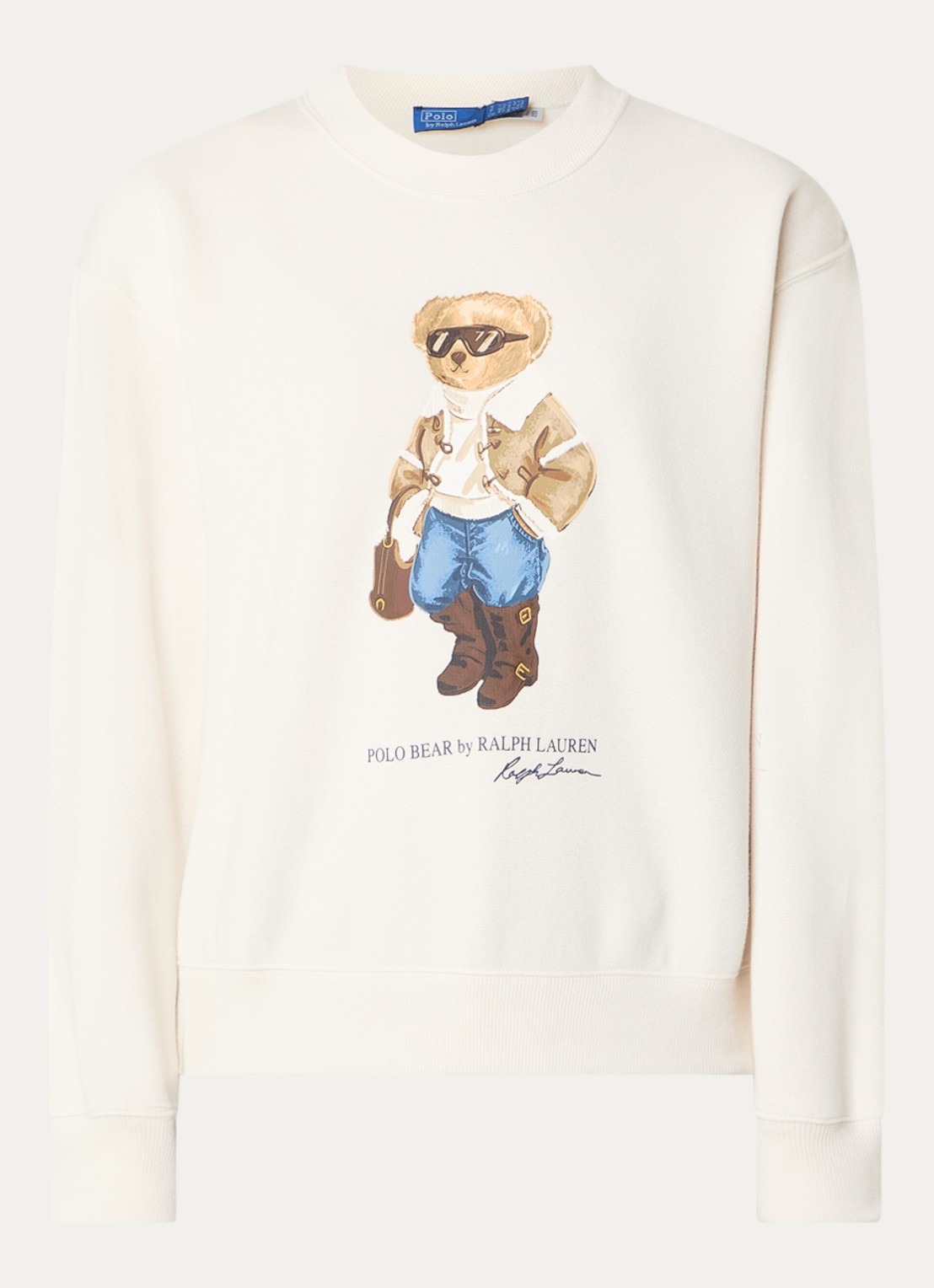 Ralph Lauren Sweater met logoprint - voorkant 2 gebroken wit