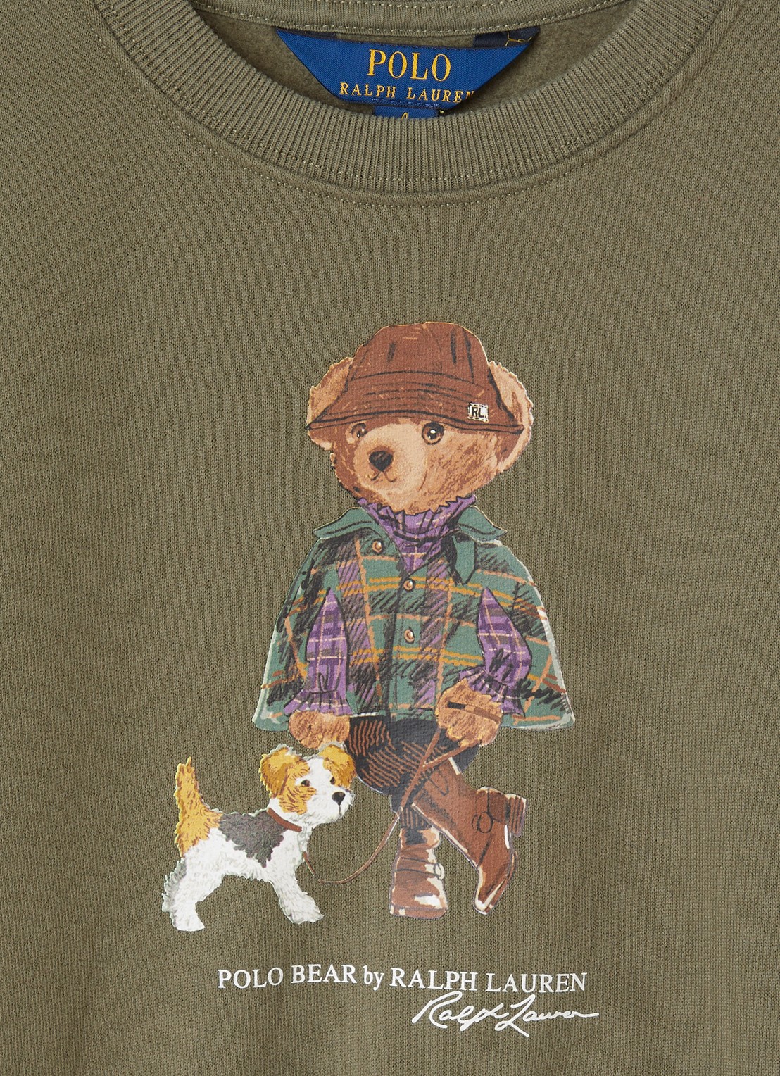 Ralph Lauren Sweater met logoprint - detail 4 olijfgroen