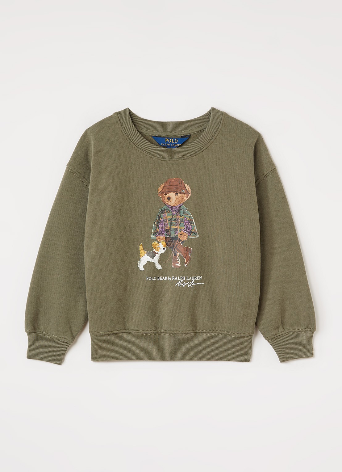 Ralph Lauren Sweater met logoprint - voorkant olijfgroen
