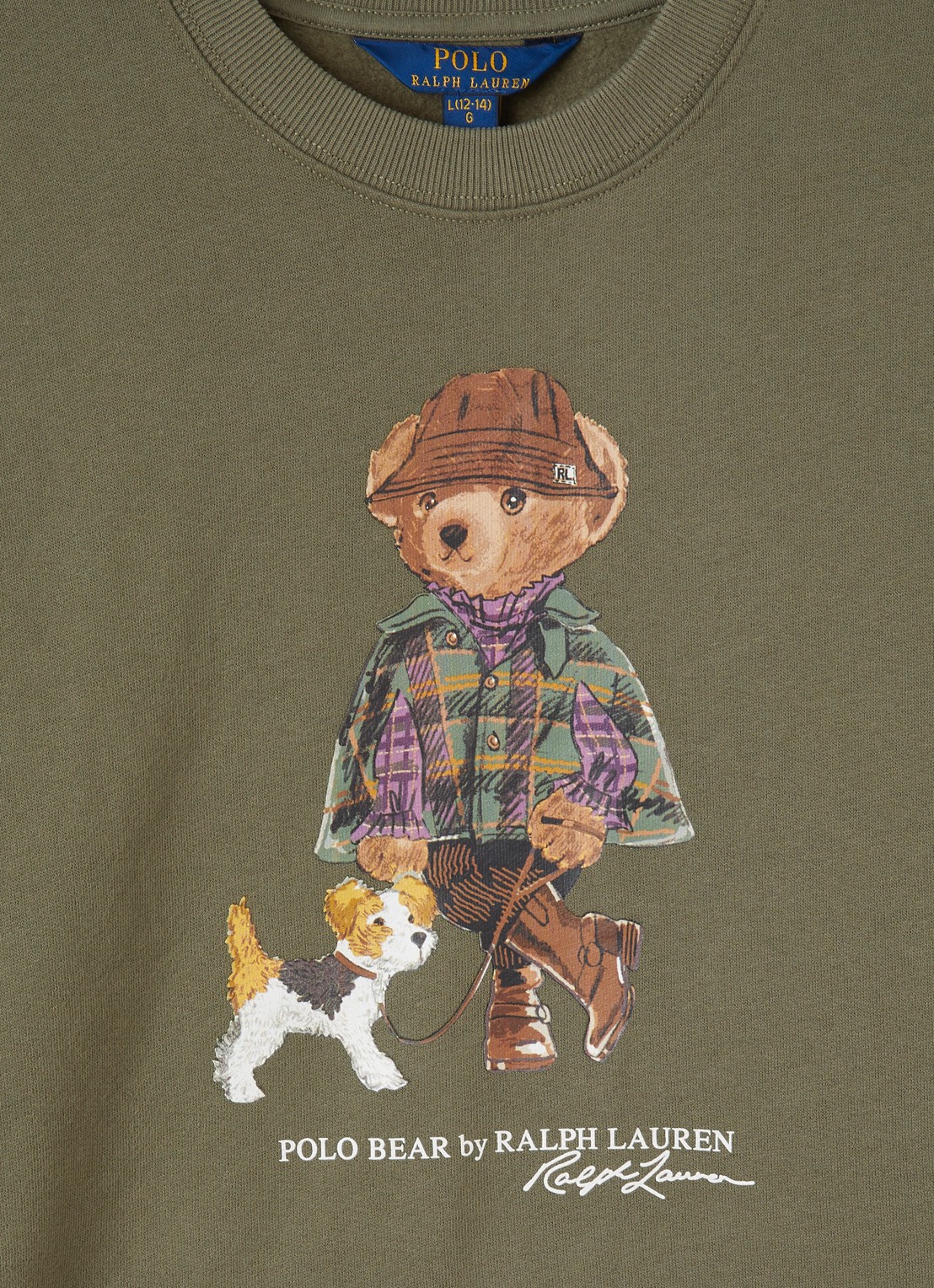Ralph Lauren Sweater met logoprint - detail 5 olijfgroen