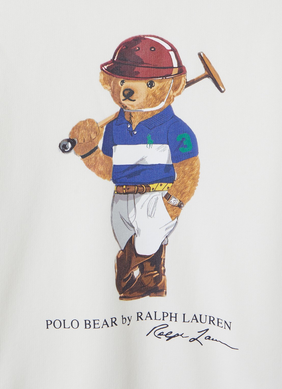 Ralph Lauren Sweater met logoprint - detail 3 gebroken wit