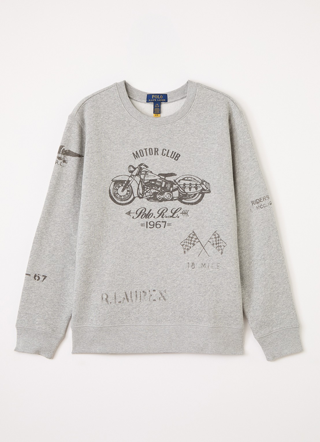 Ralph Lauren Sweater met logoprint - voorkant antraciet