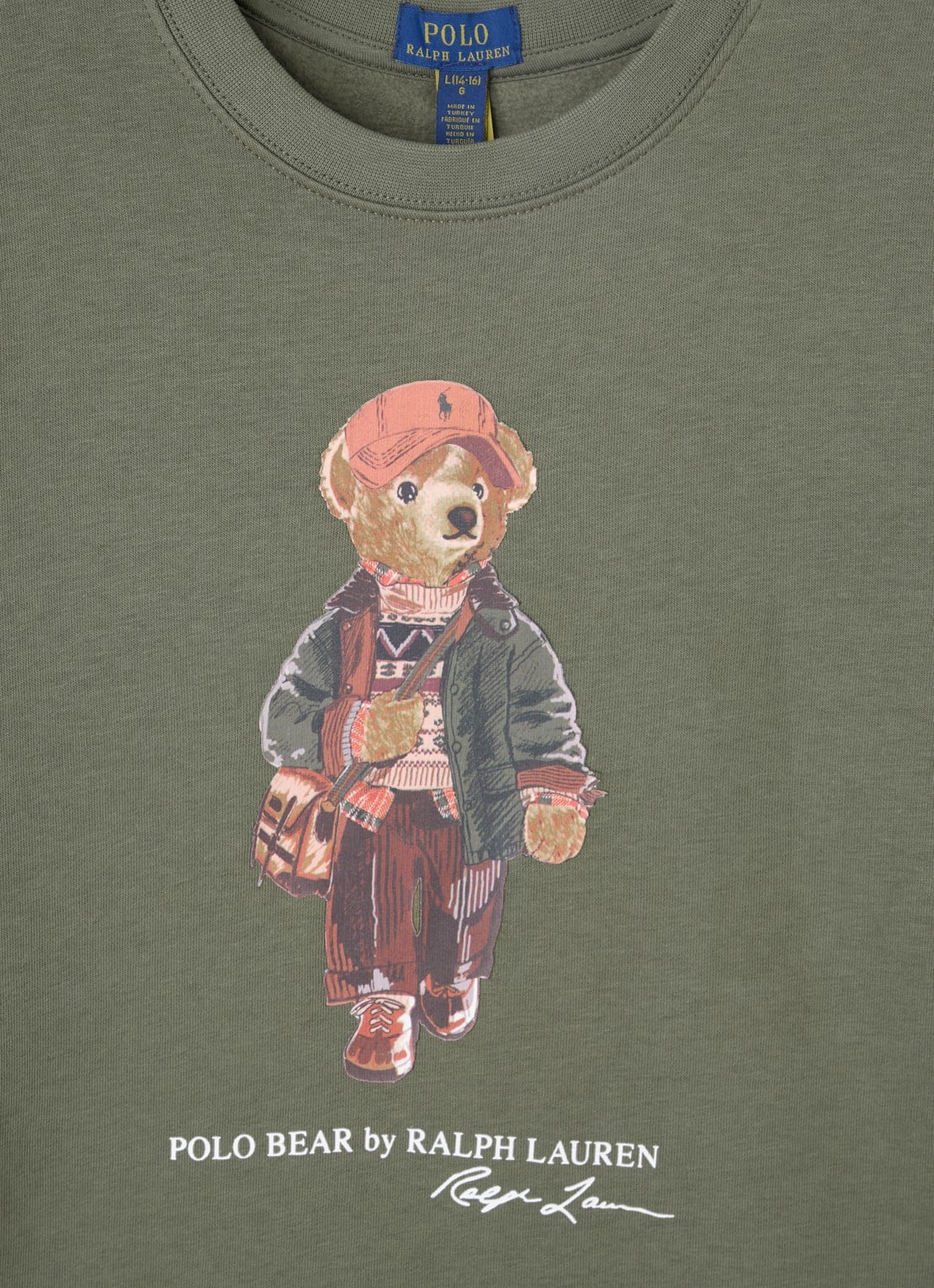 Ralph Lauren Sweater met logoprint - detail 2 olijfgroen