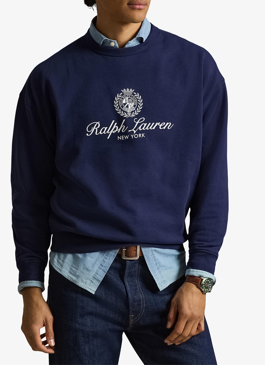 Ralph Lauren Sweater met logoprint - detail 2 donkerblauw