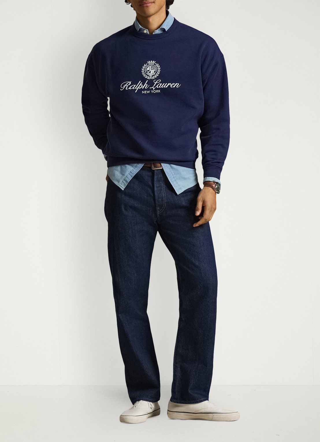 Ralph Lauren Sweater met logoprint - voorkant 5 donkerblauw