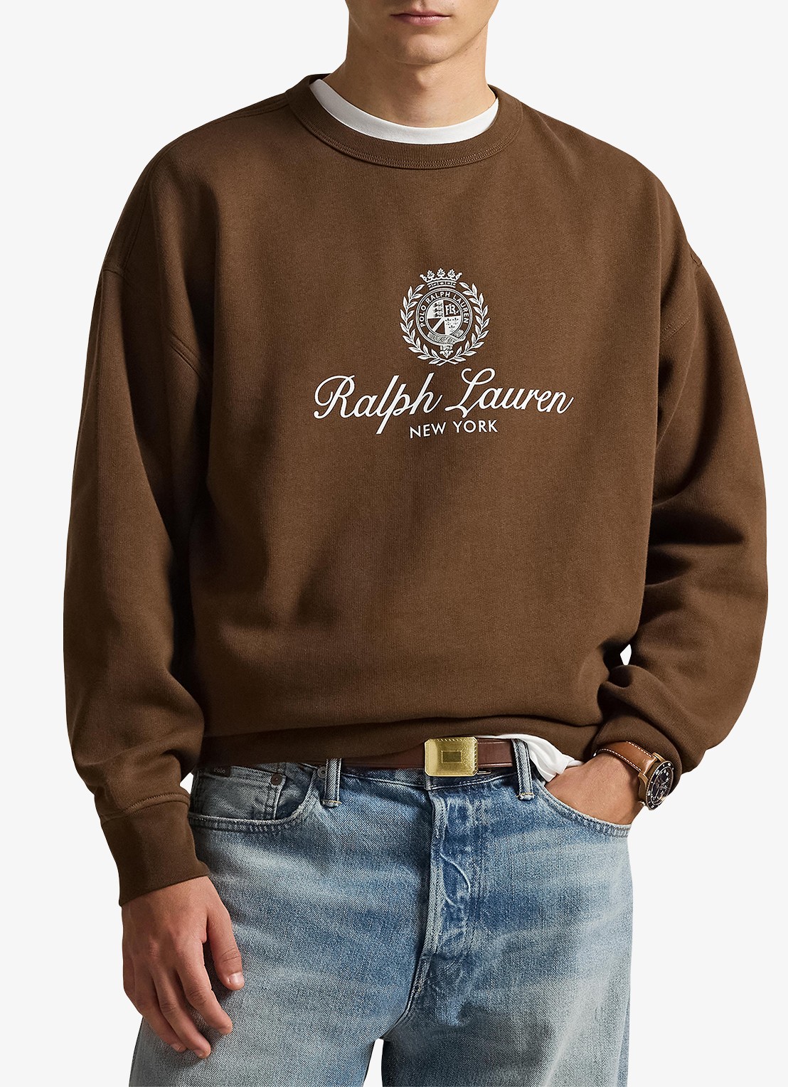Ralph Lauren Sweater met logoprint - detail branch brown-3s7t