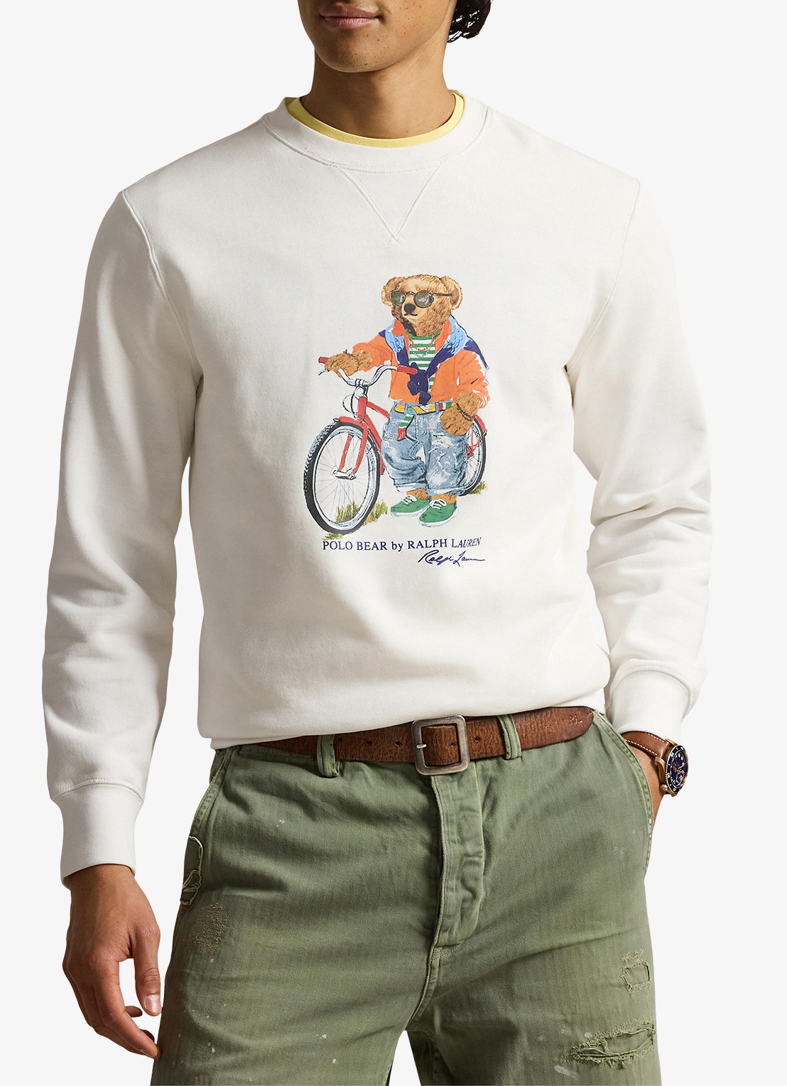 Ralph Lauren Sweater met logoprint - detail white summer / wit