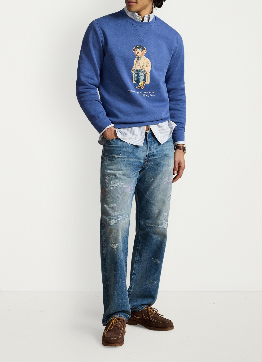 Ralph Lauren Sweater met logoprint - detail 2 bastille blue / blauw