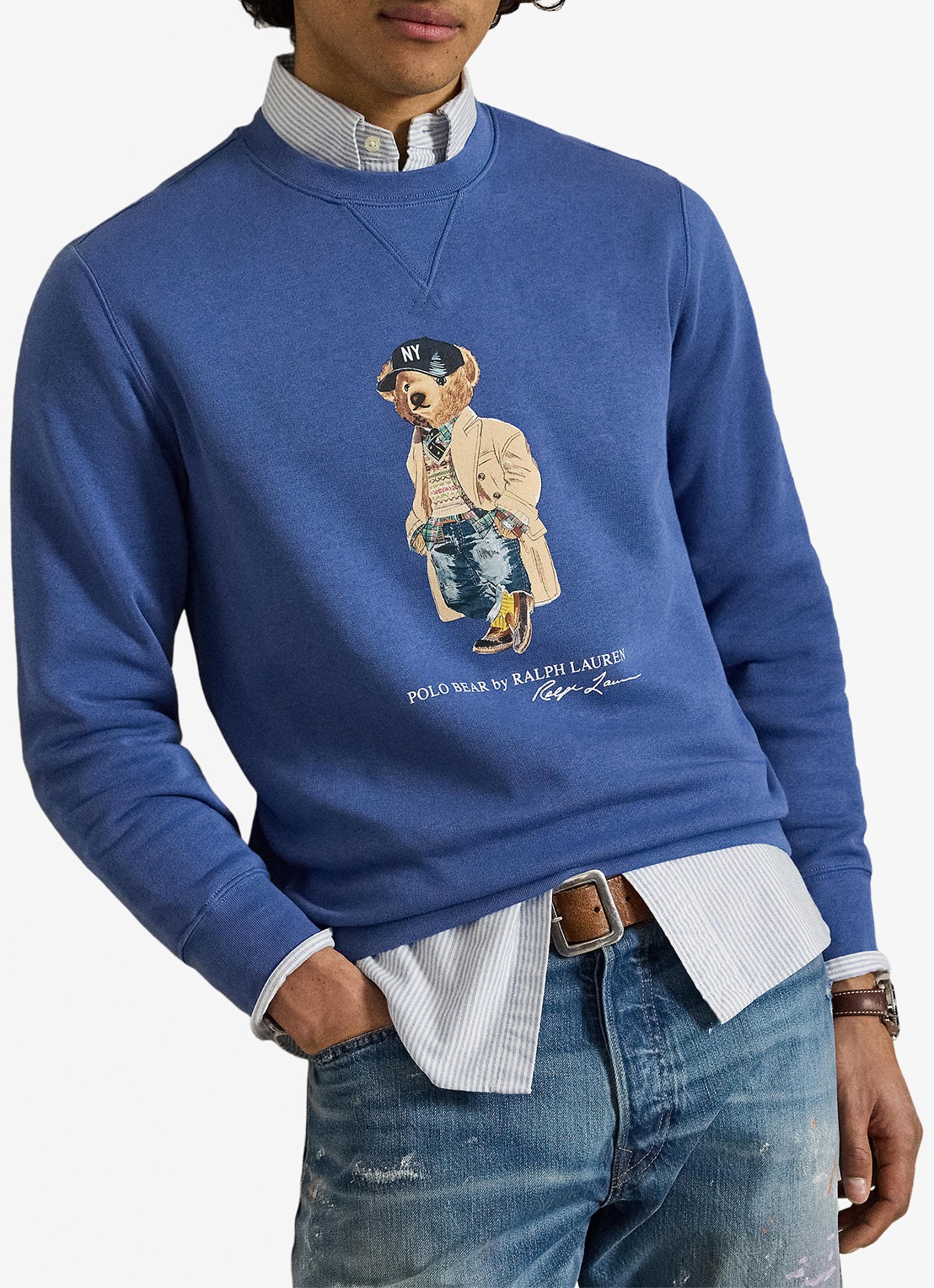 Ralph Lauren Sweater met logoprint - voorkant 5 bastille blue / blauw